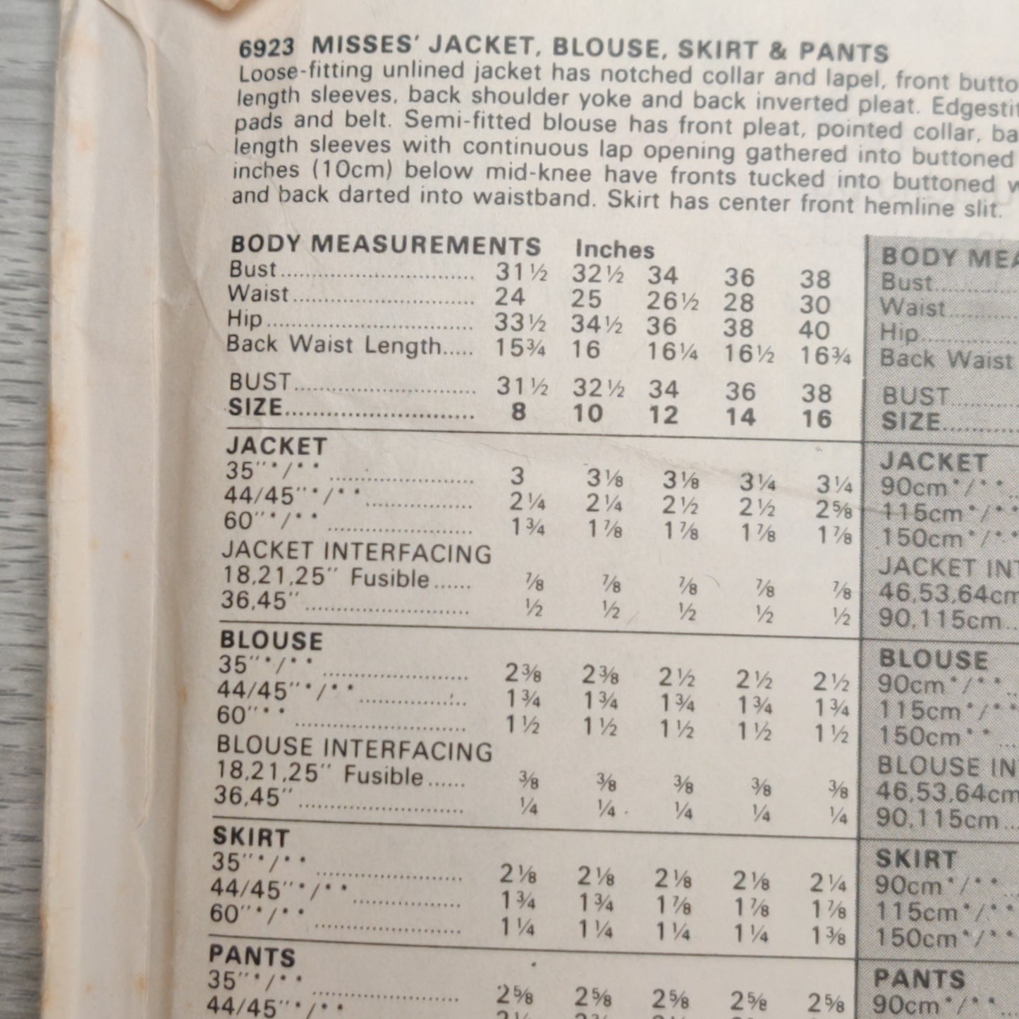 Butterick 6923 Size 8