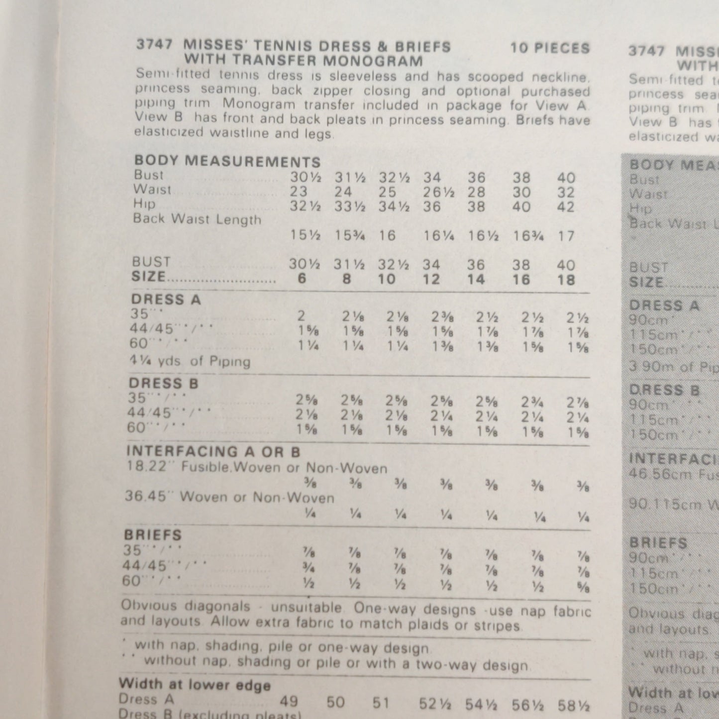Butterick 3747 Size 10