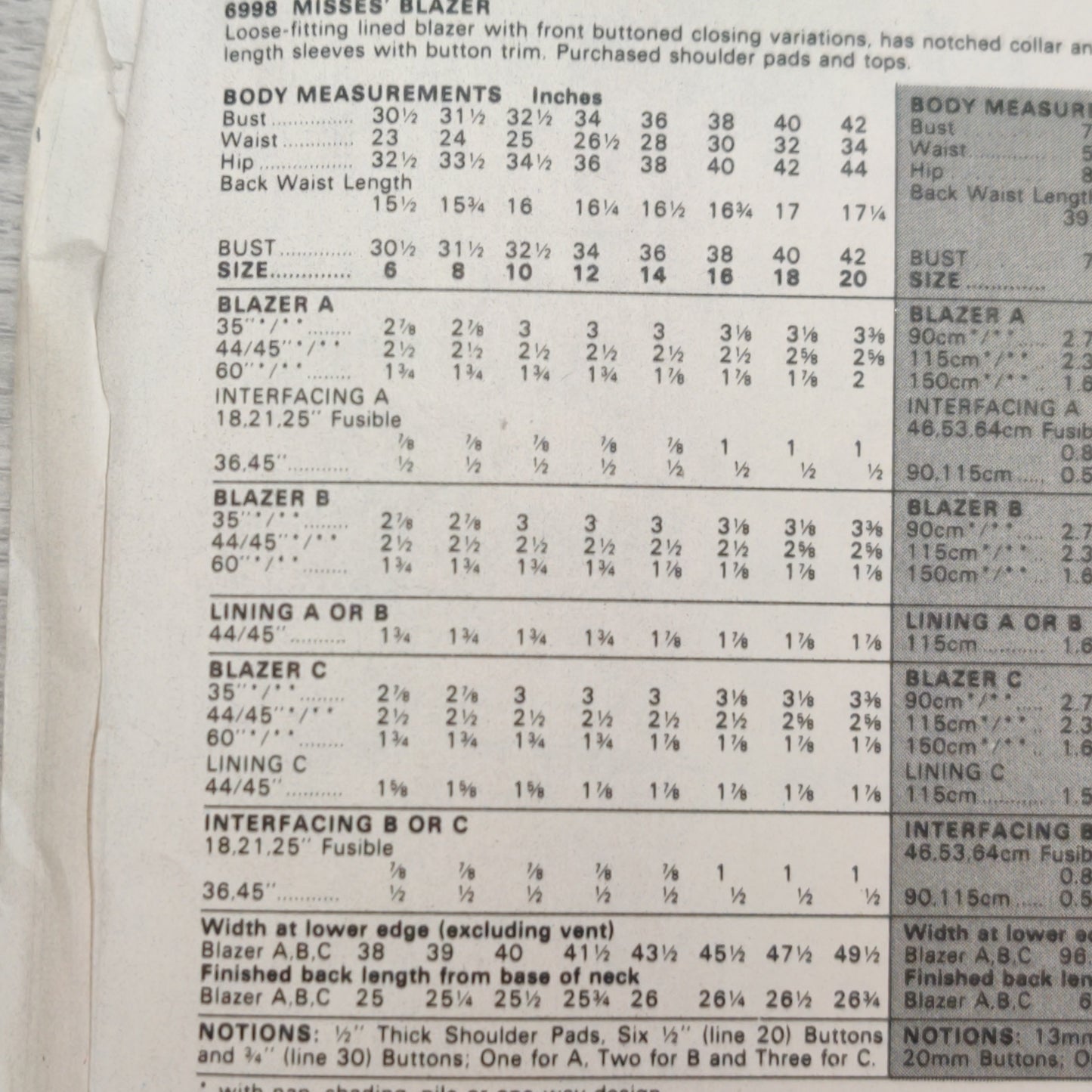 Butterick 6998 Size 8