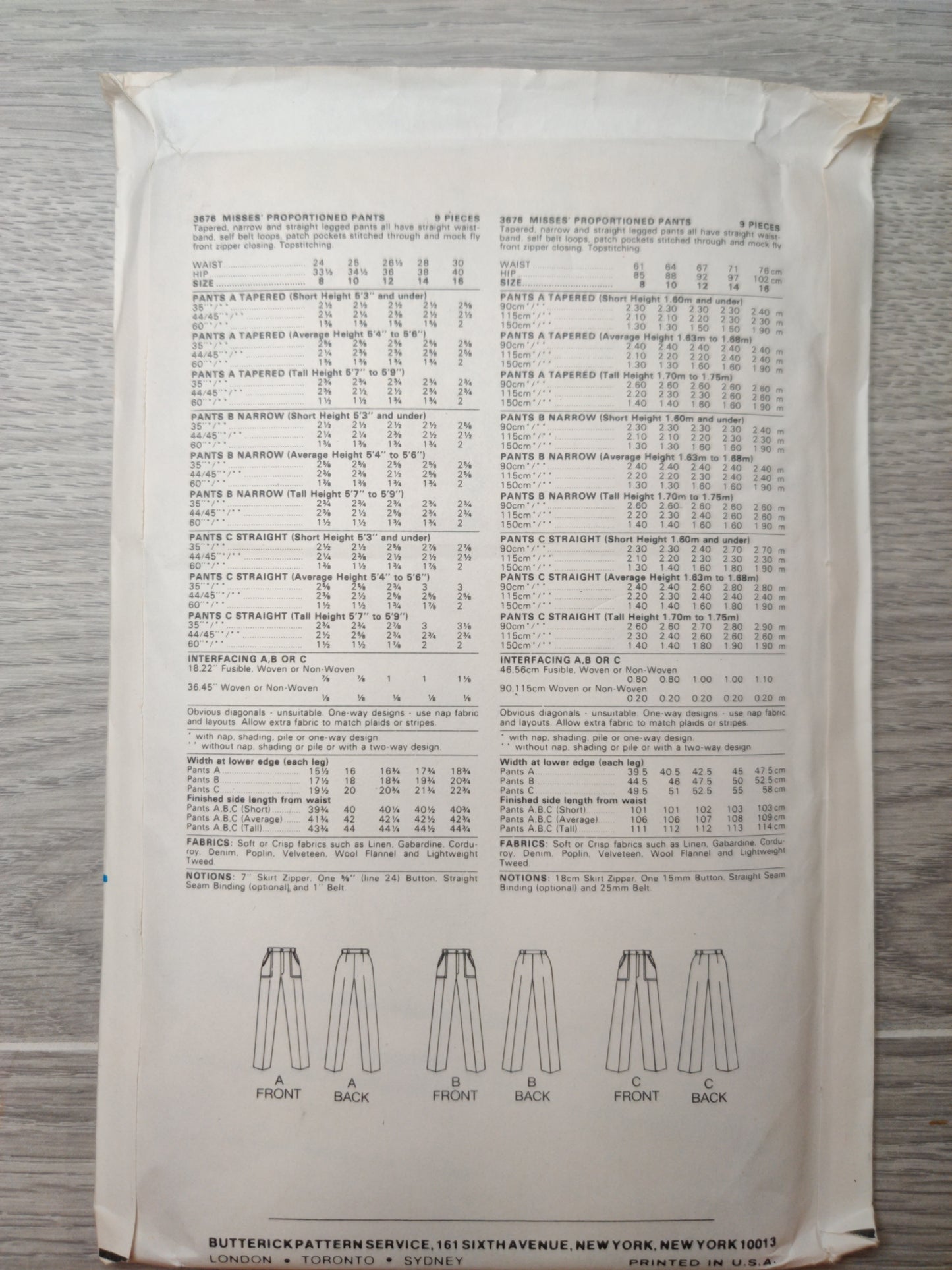 Butterick 3676 Size 8