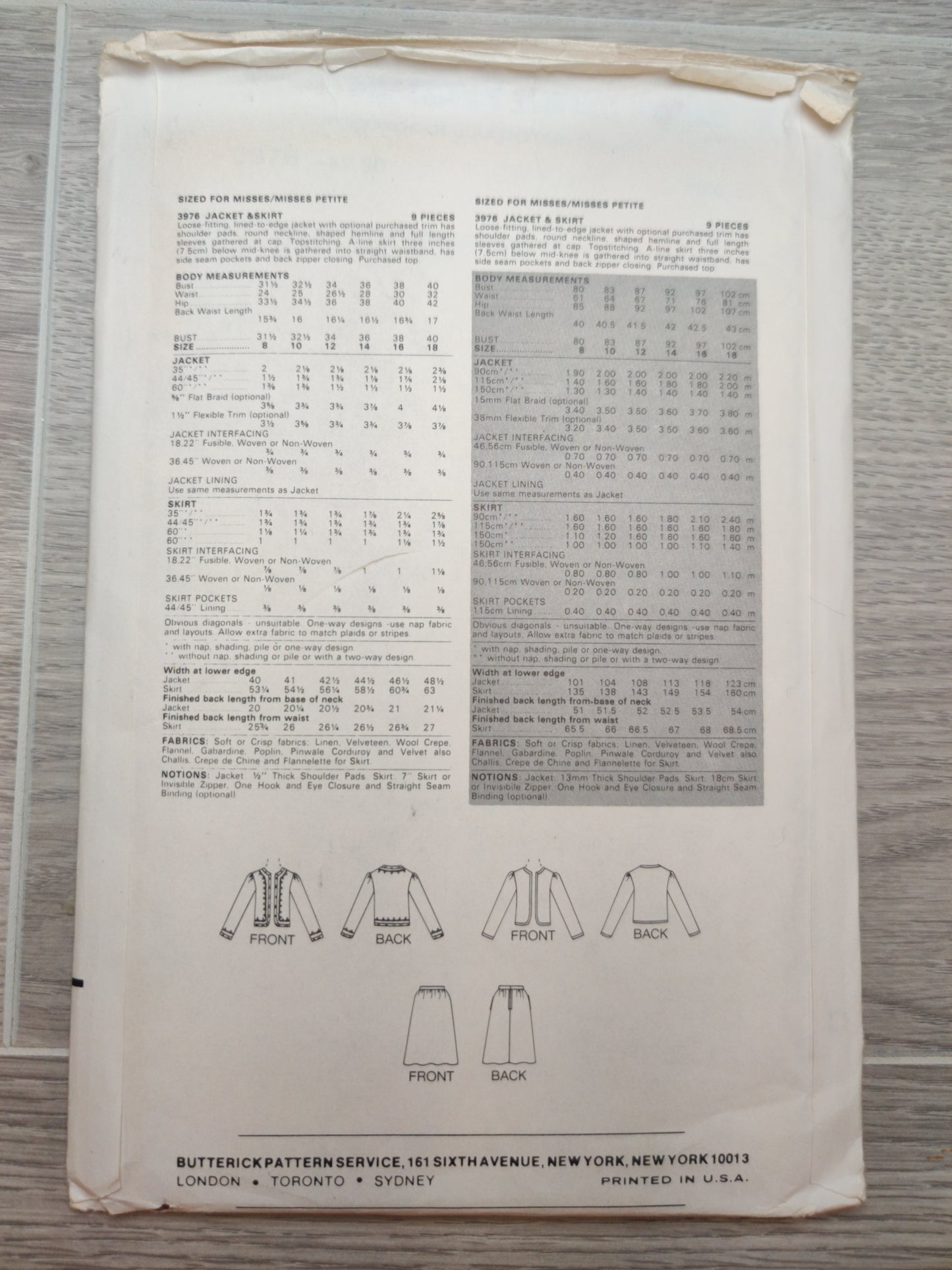 Butterick 3976 Size 8