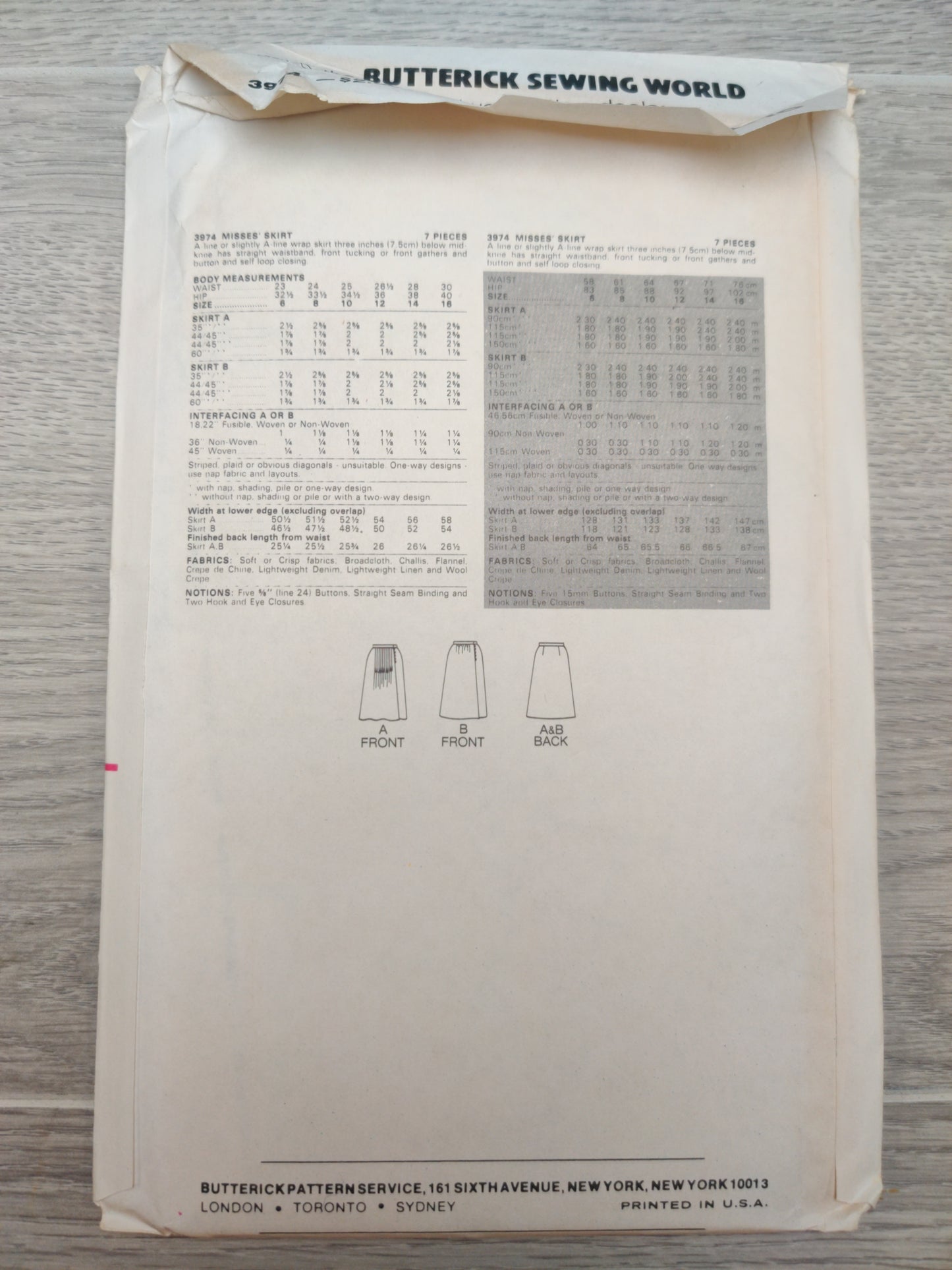 Butterick 3974 Size 10