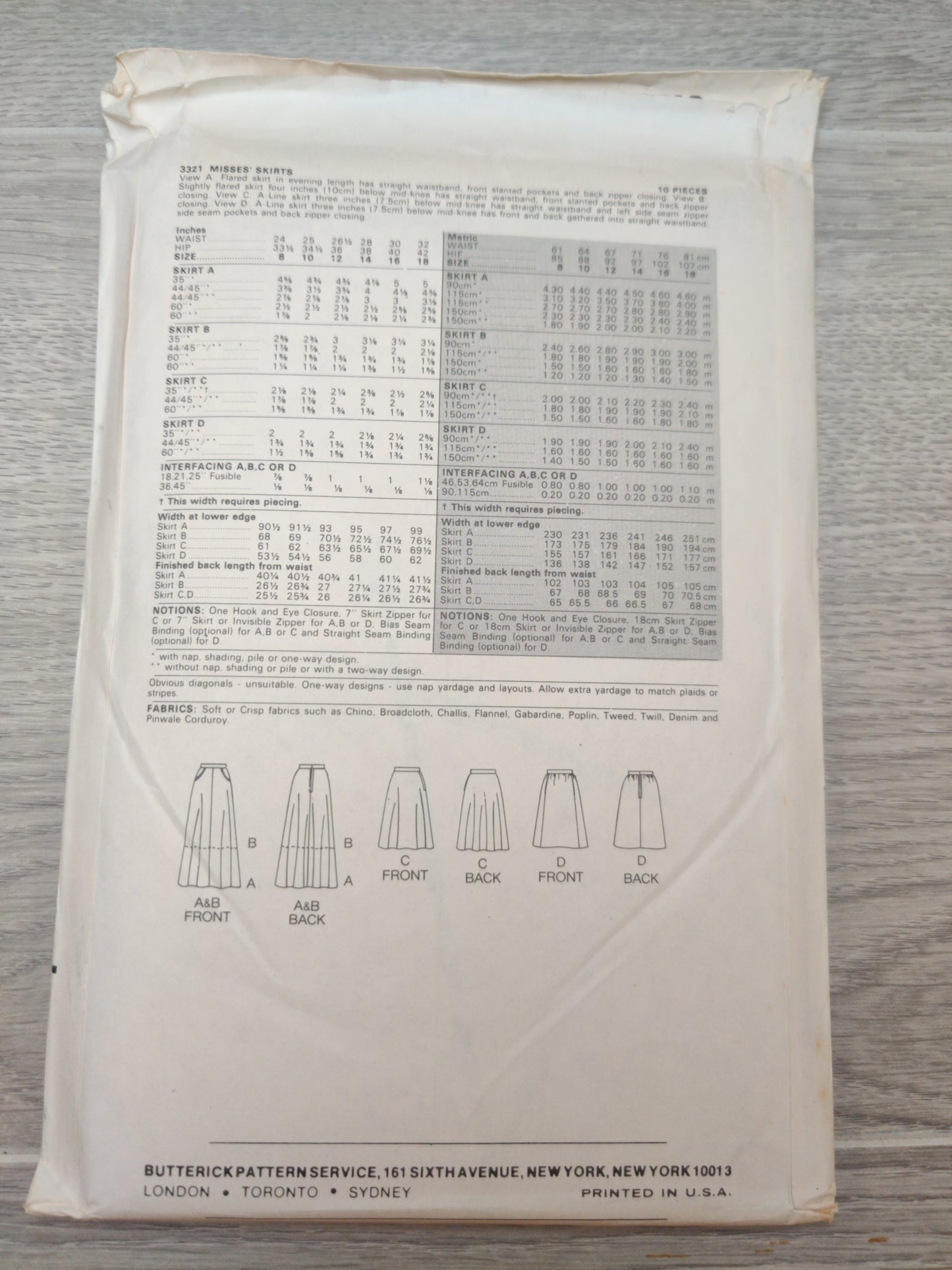 Butterick 3321 Size 10