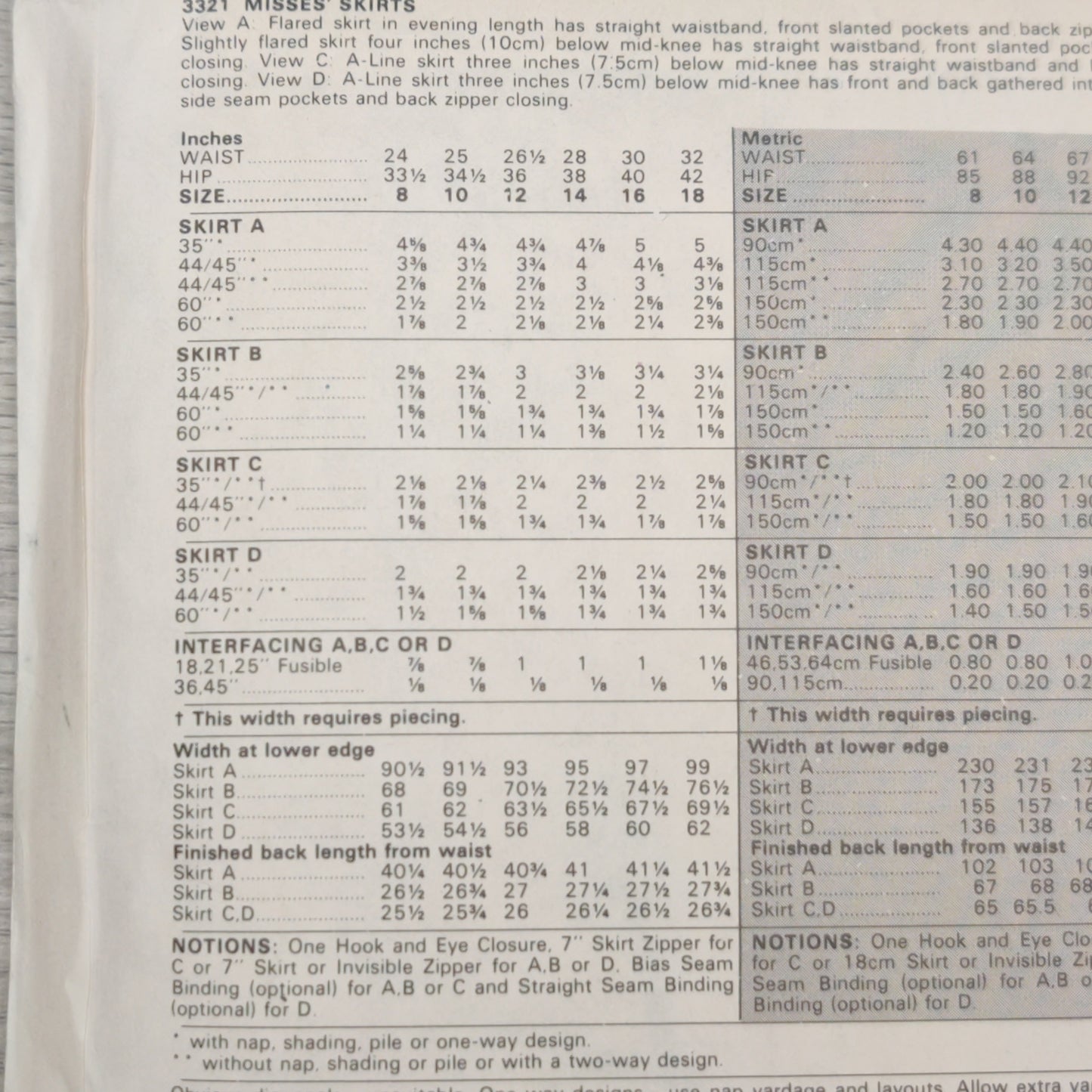 Butterick 3321 Size 10