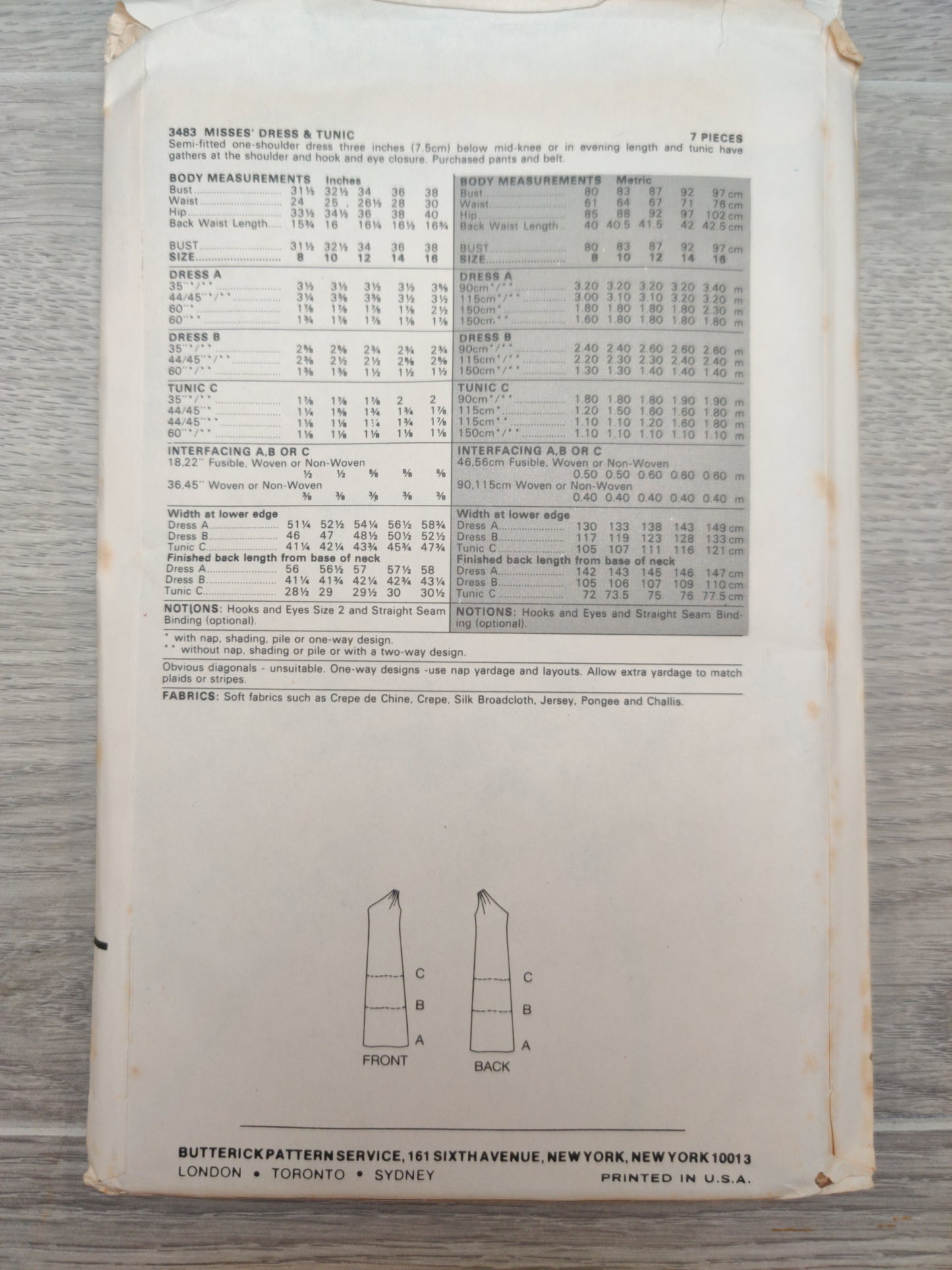 Butterick 3483 Size 10