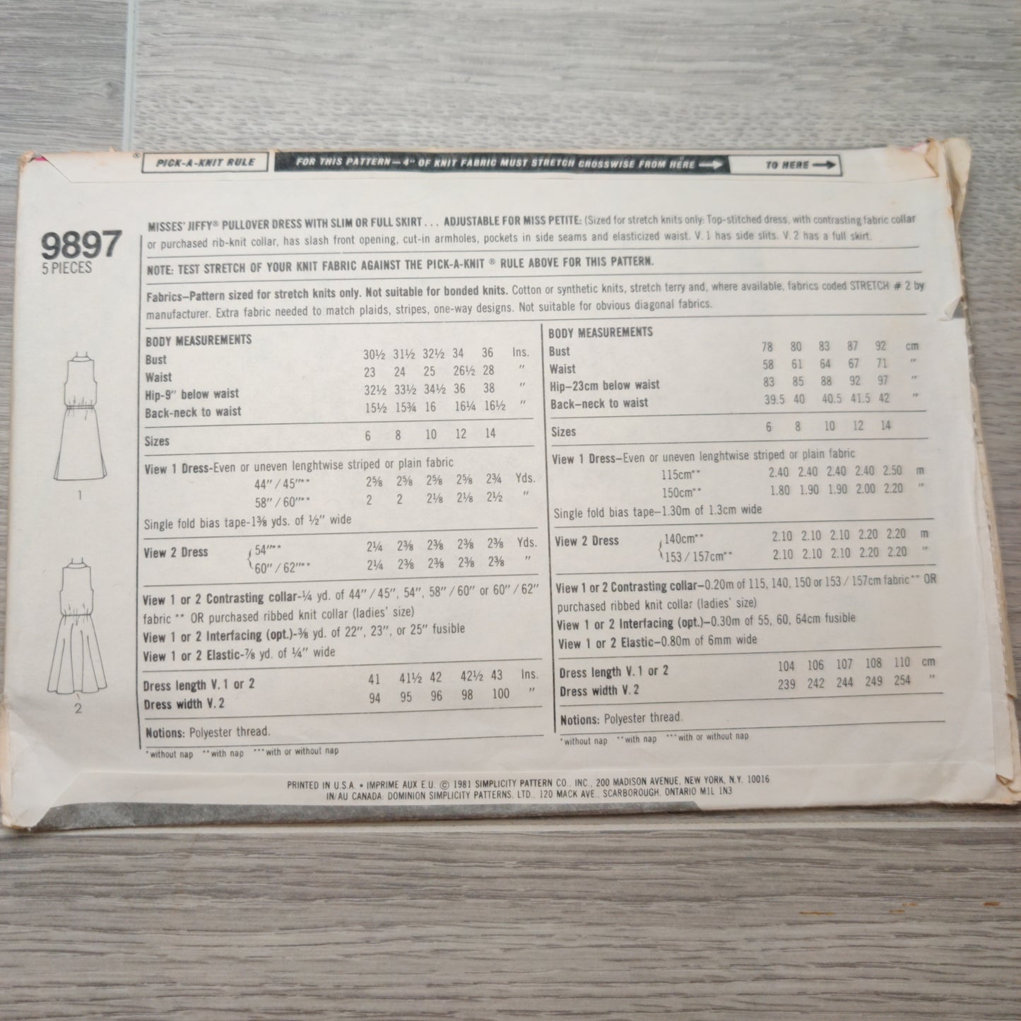Simplicity 9897 Size 10