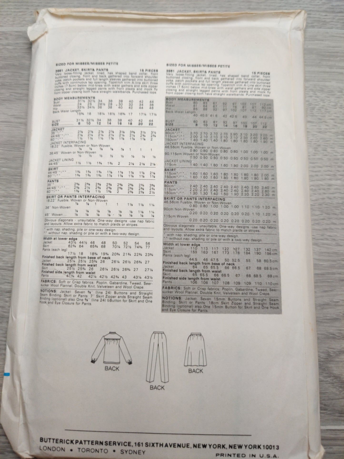 Butterick 3981 Size 10