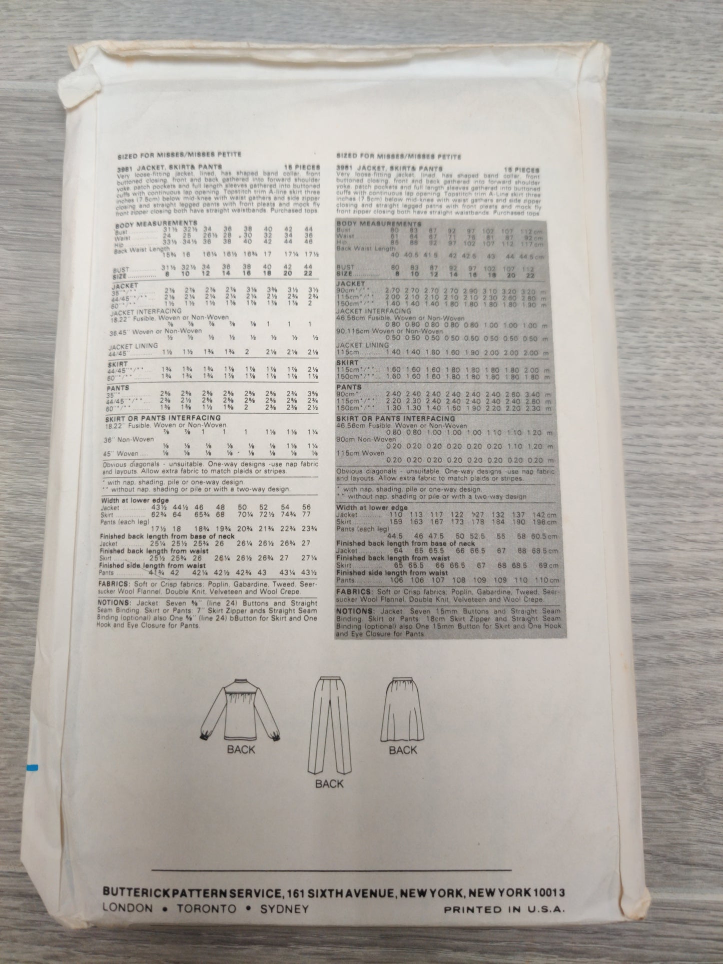 Butterick 3981 Size 10