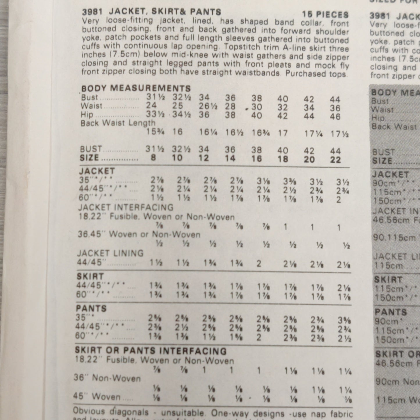 Butterick 3981 Size 10