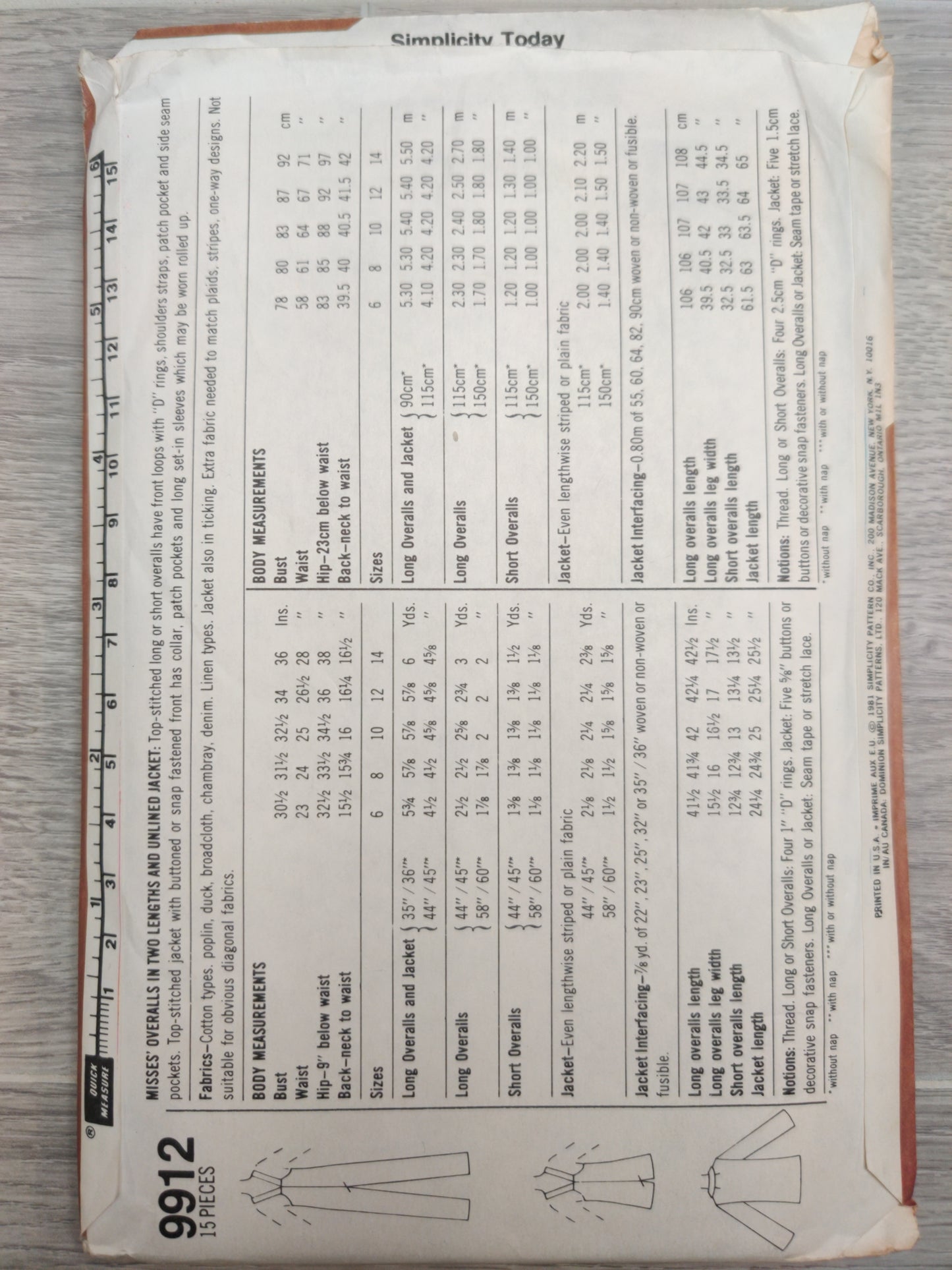 Simplicity 9912 Size 6&8