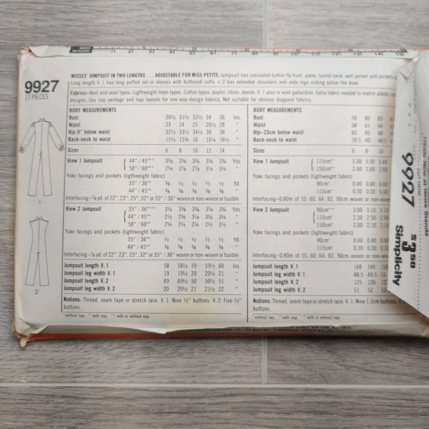 Simplicity 9927 Size 6&8