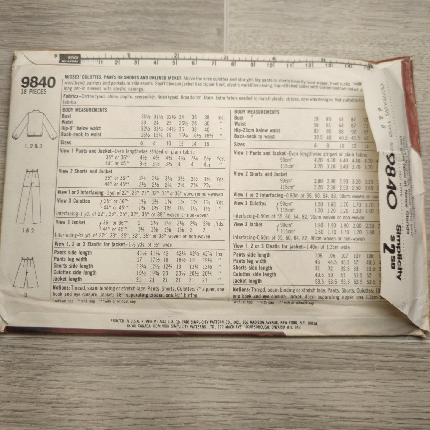 Simplicity 9840 Size 6&8