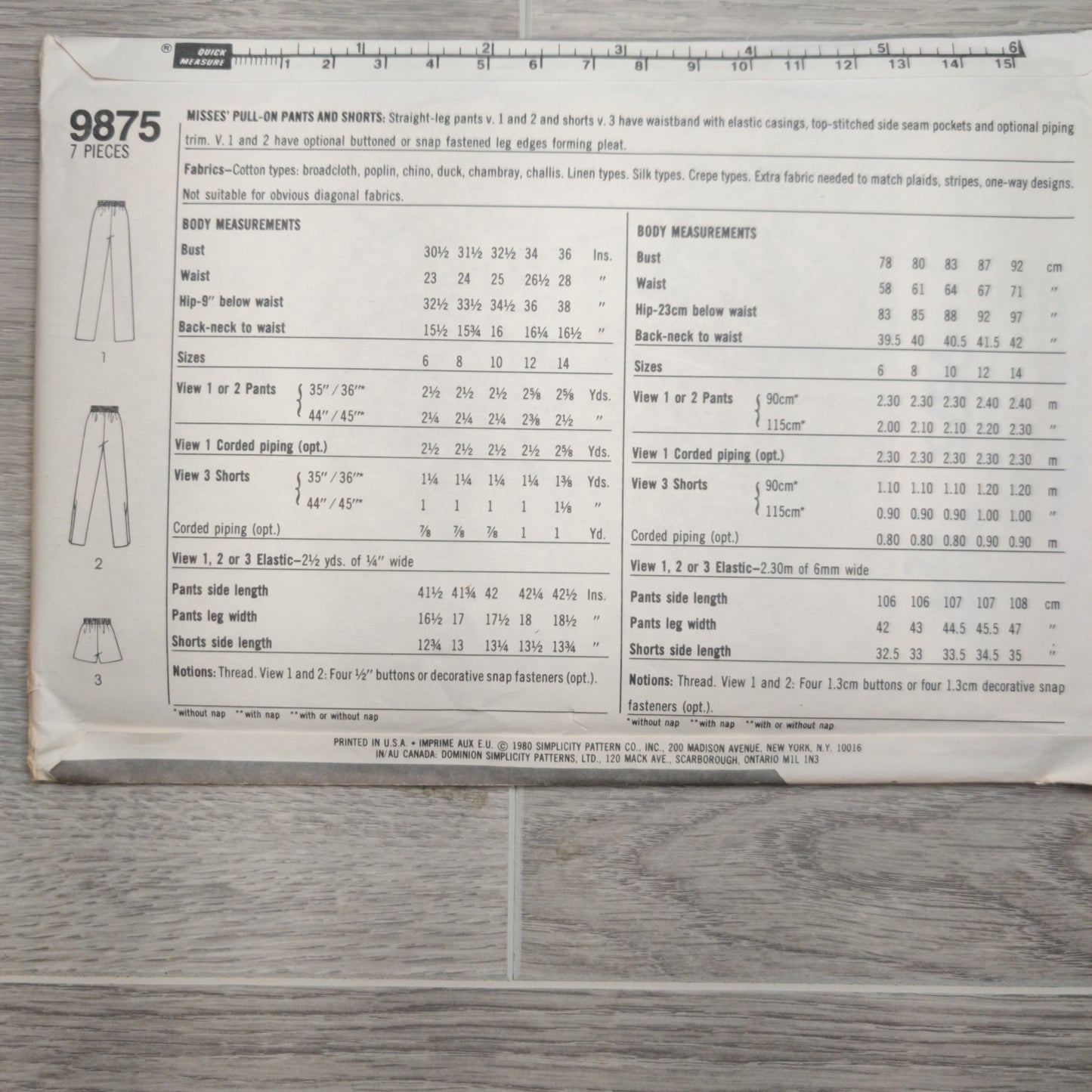 Simplicity 9875 Size 6&8