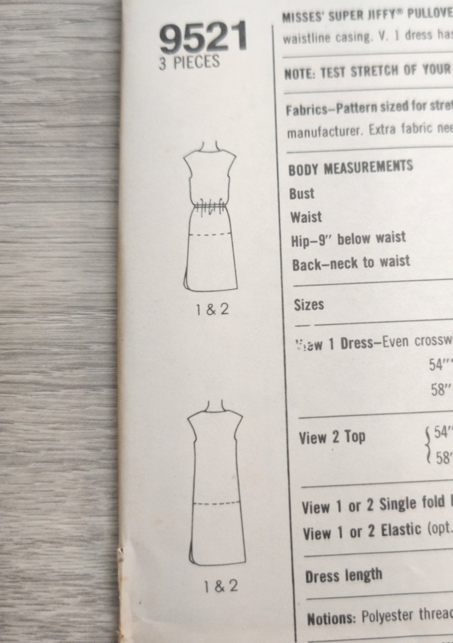 Simplicity 9521 Size 6&8