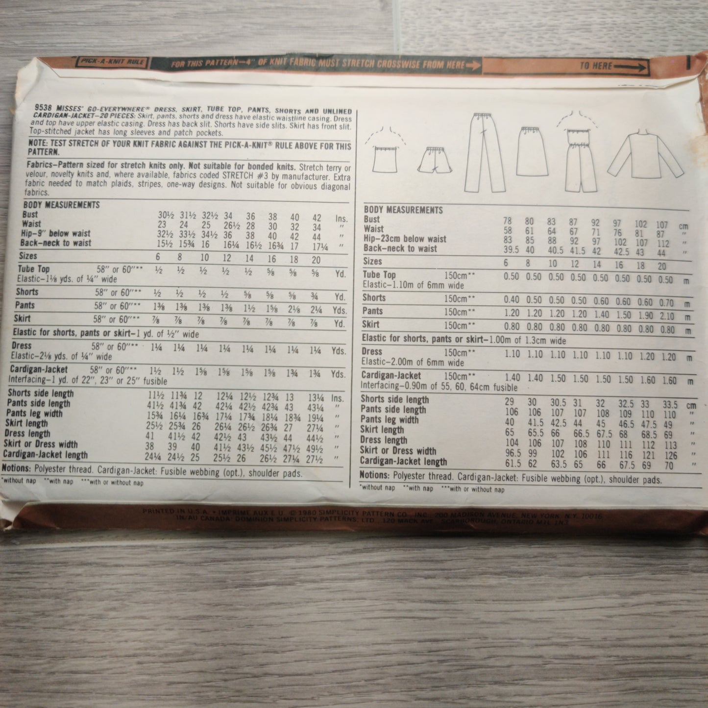 Simplicity 9538 Size 6&8