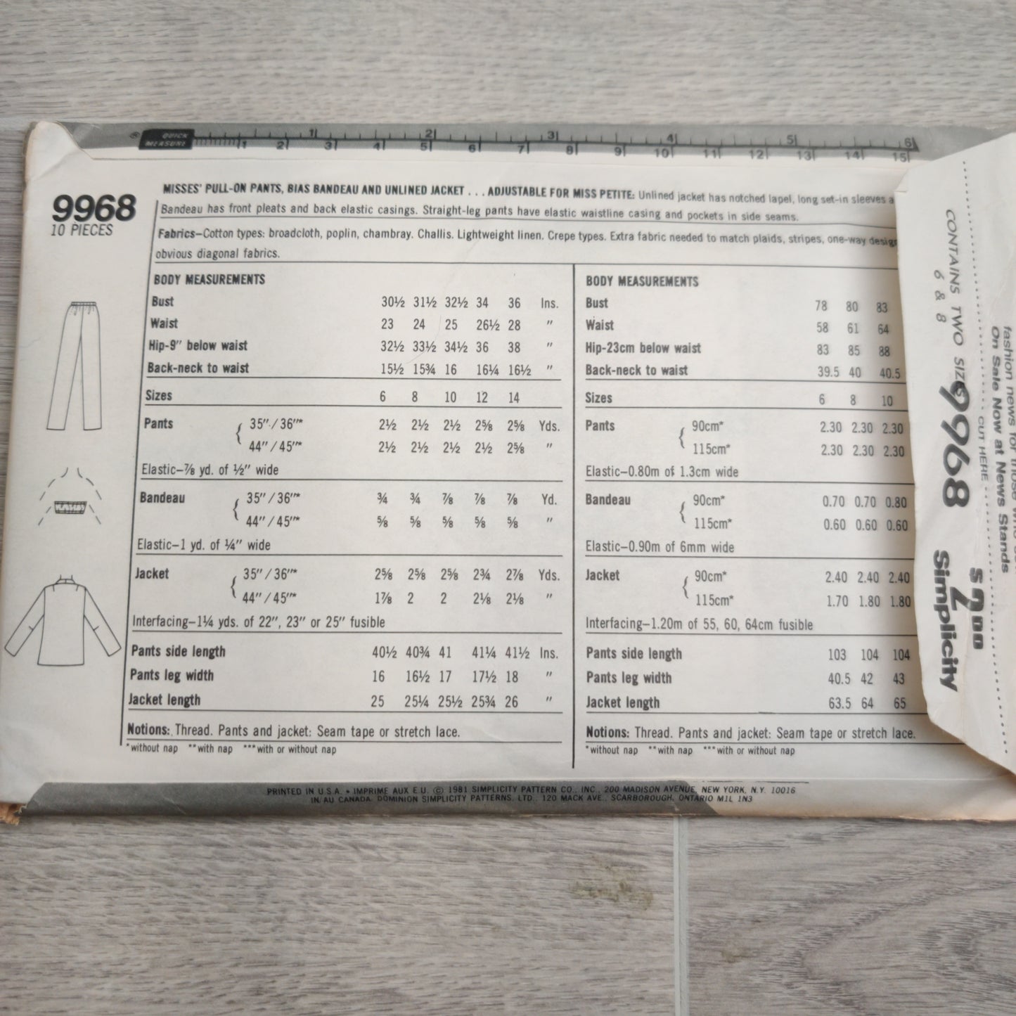 Simplicity 9968 Size 6&8