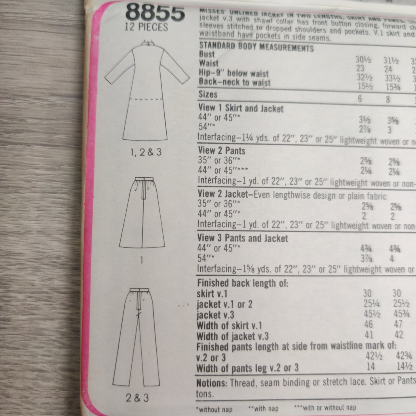 Simplicity 8855 Size 6&8