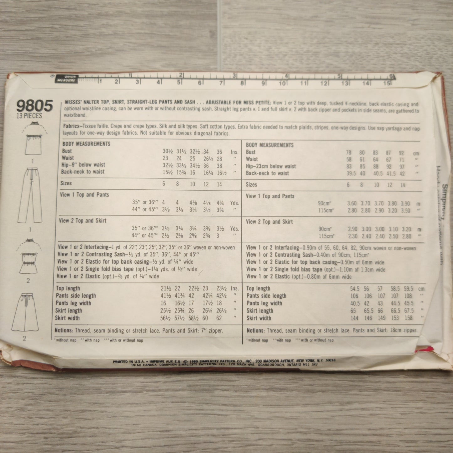Simplicity 9805 Size 6&8