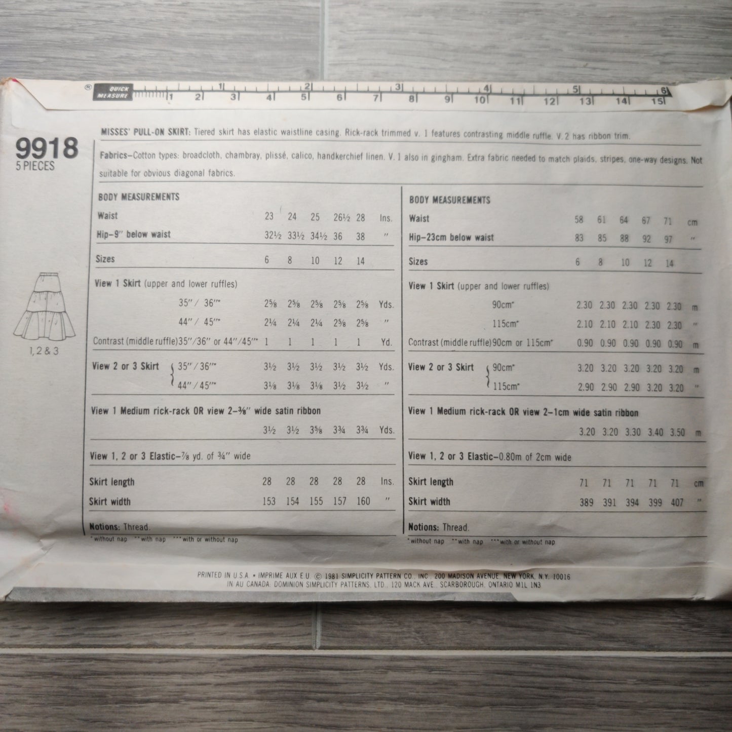 Simplicity 9918 Size 6&8