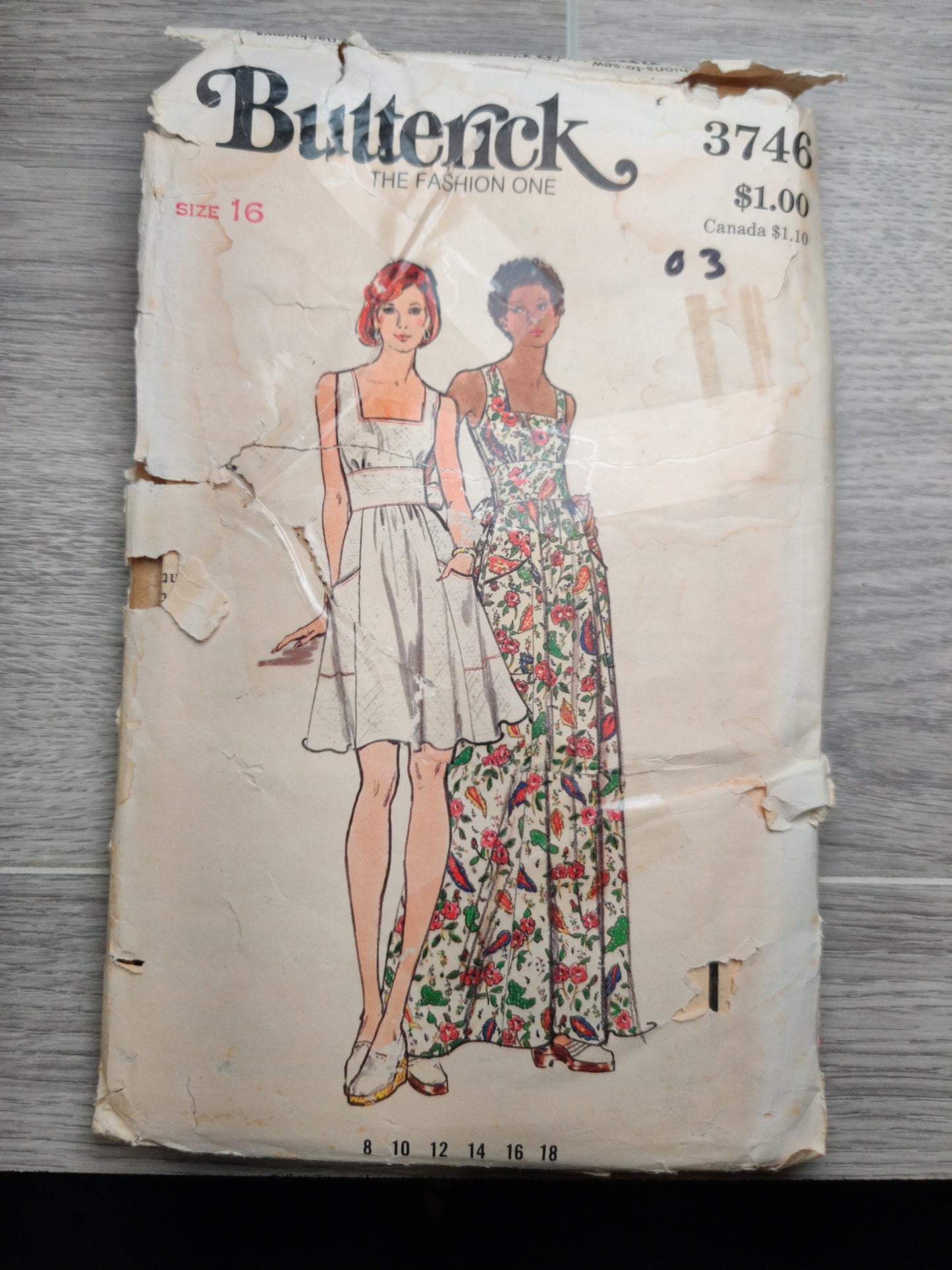 Butterick 3746 Size 16 Bust 38