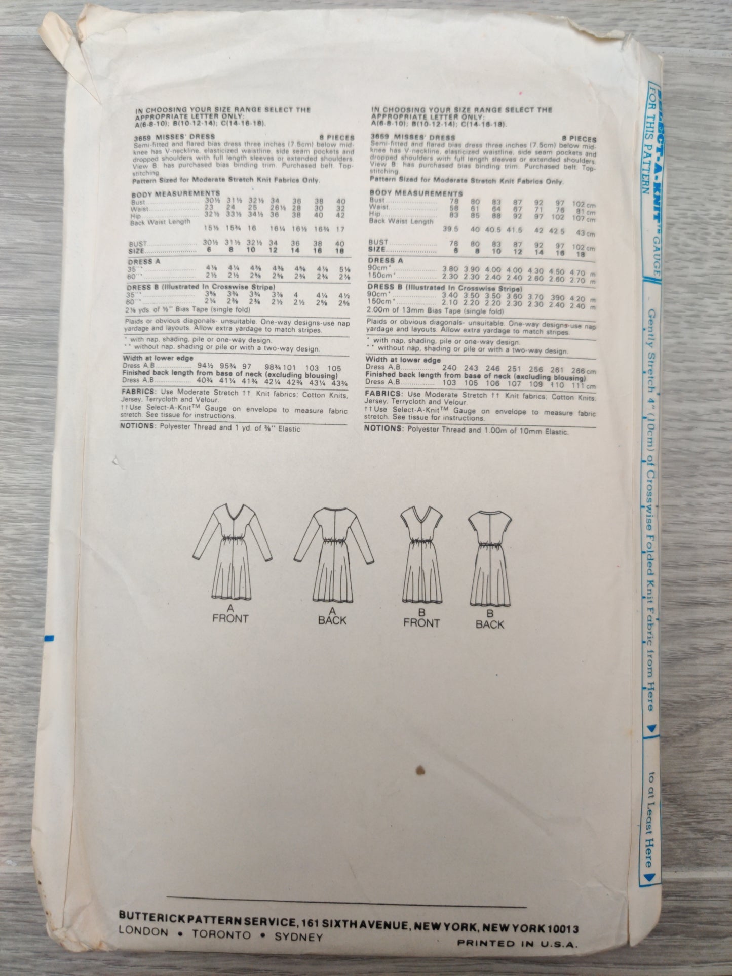 Butterick 3659 Size B 10-12- 14