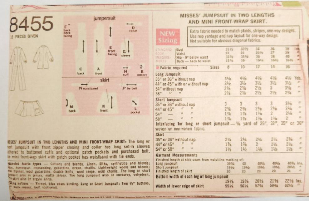 Simplicity 8455 Size 12 Vintage