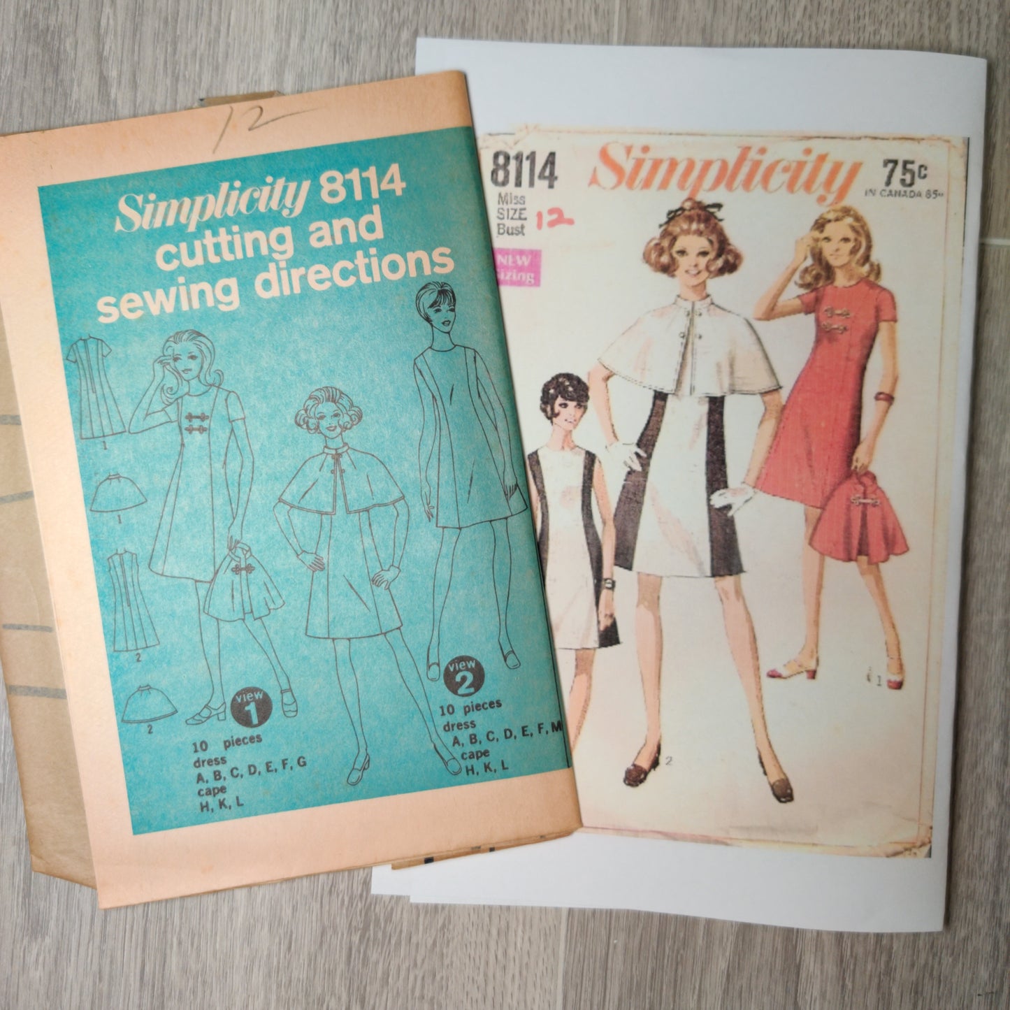 Simplicity 8114 Size 12 Bust 34 Vintage