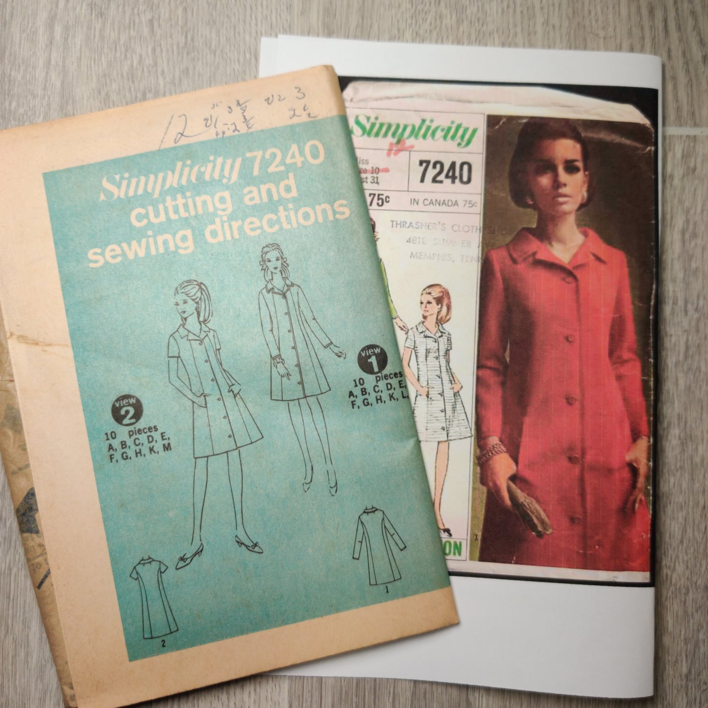 Simplicity 7240 Size 12 Bust 32 Vintage