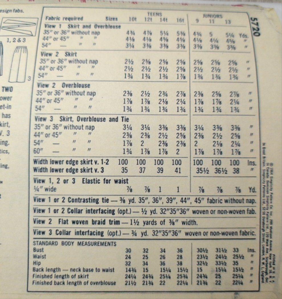 Simplicity 5720 Size 12 Bust 32 Vintage