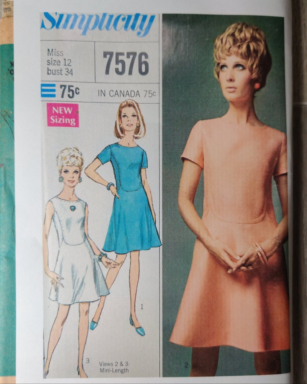 Simplicity 7576 Size 12 Bust 34 Vintage