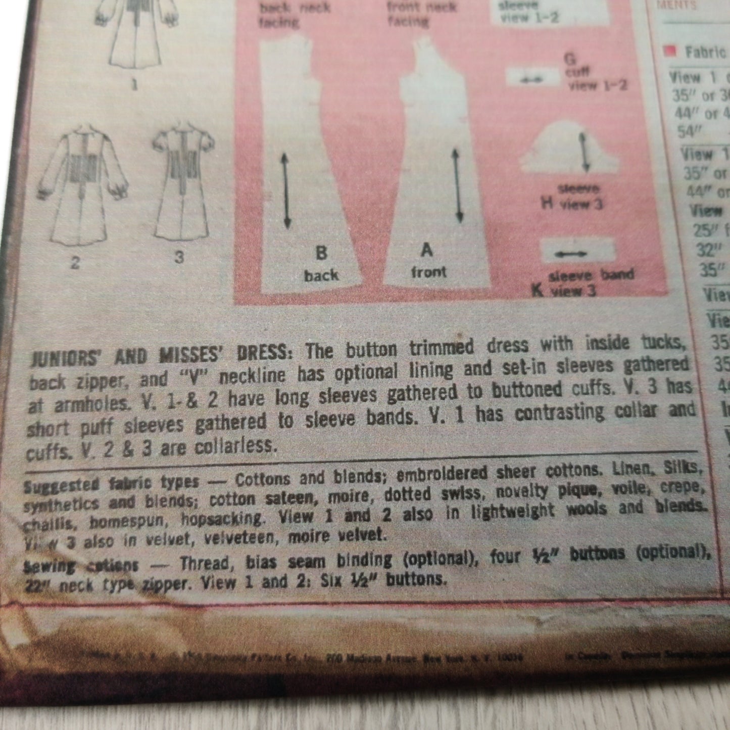 Simplicity 8089 Size 12 Bust 34 Vintage