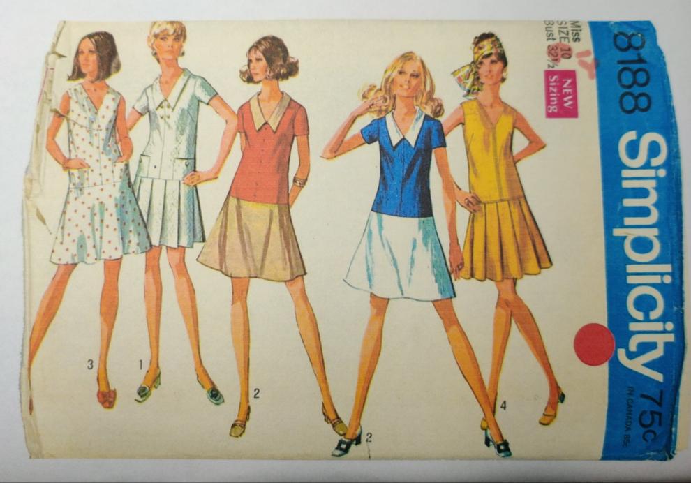 Simplicity 8188 Size 12 Bust 34 Vintage