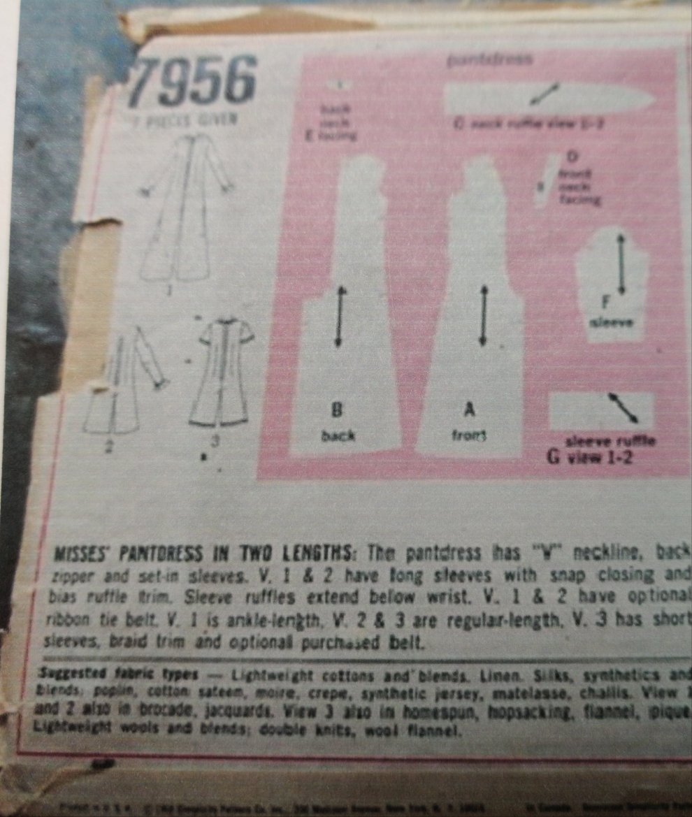 Simplicity 7956 Size 12 Bust 34 Vintage