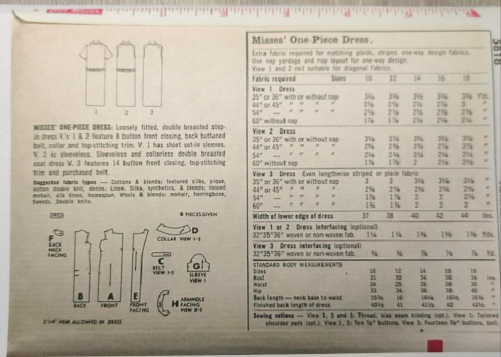 Simplicity 5818 Size 12 Bust 32 Vintage