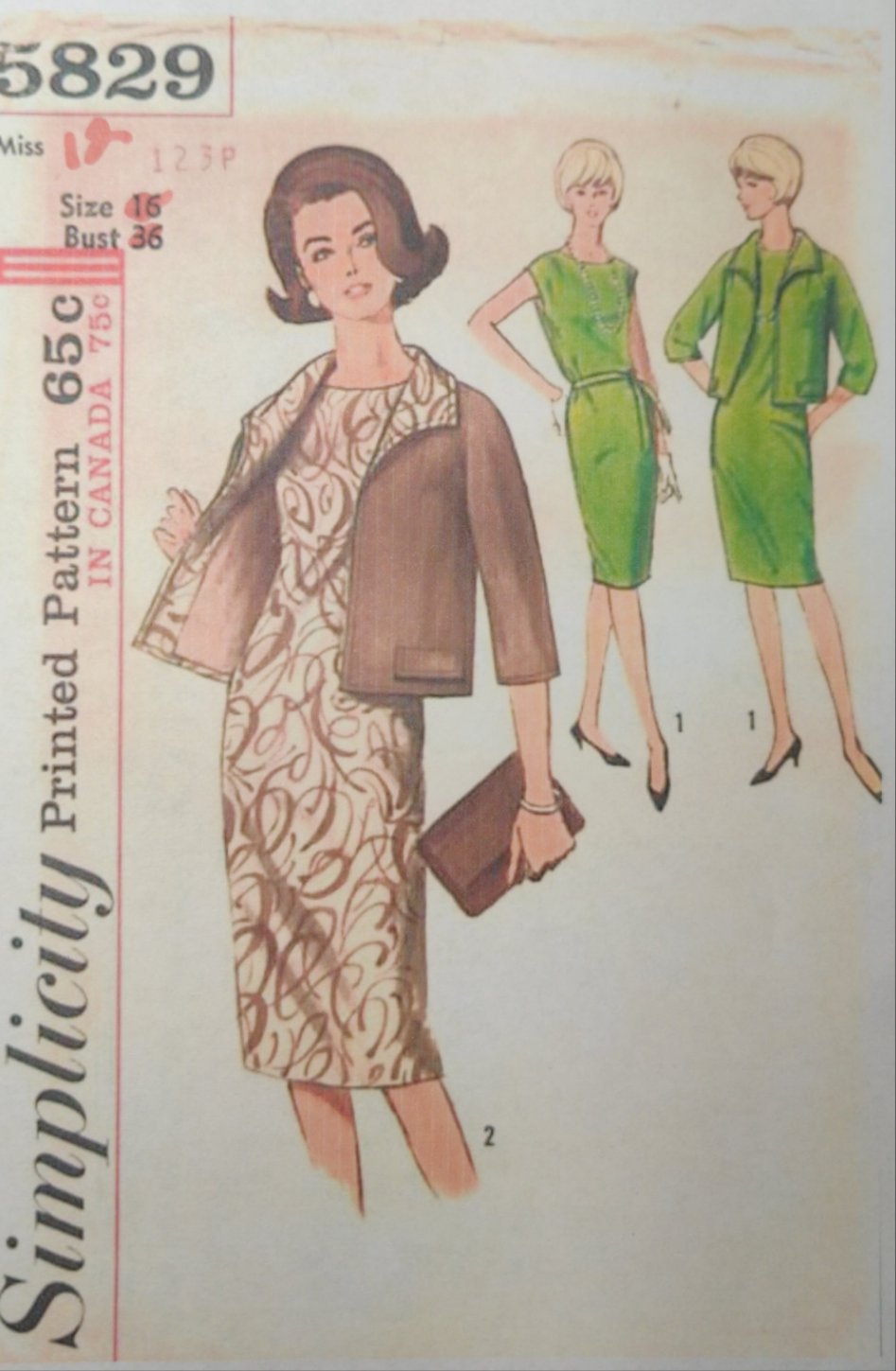 Simplicity 5829 Size 12 Bust 32 Vintage