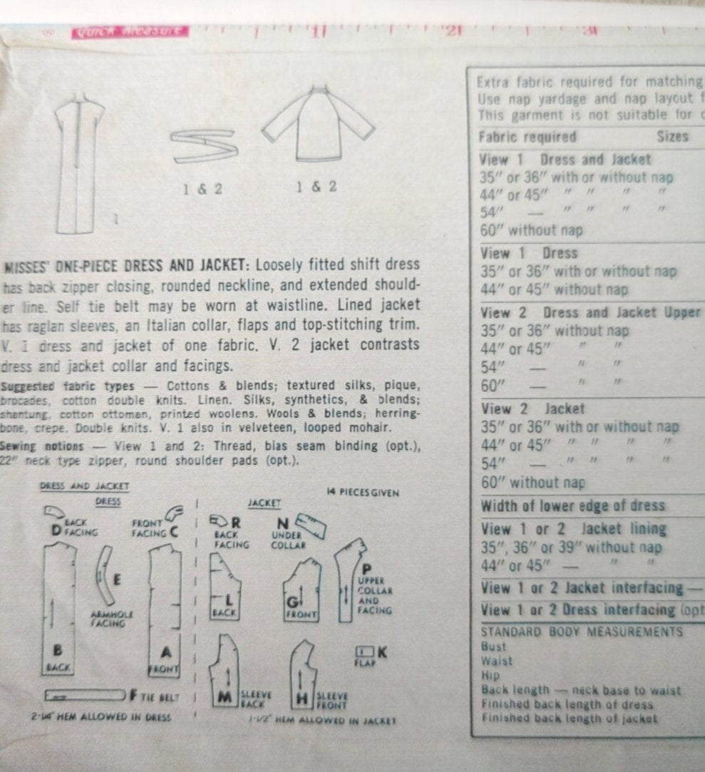 Simplicity 5829 Size 12 Bust 32 Vintage
