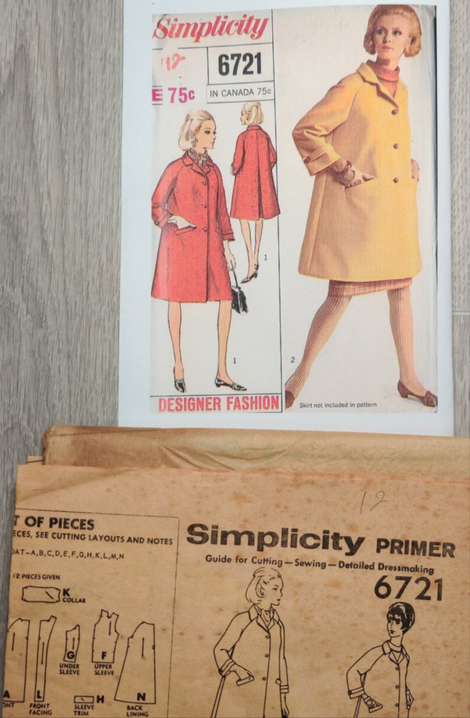 Simplicity 6721 Size 12 Bust 32 Vintage