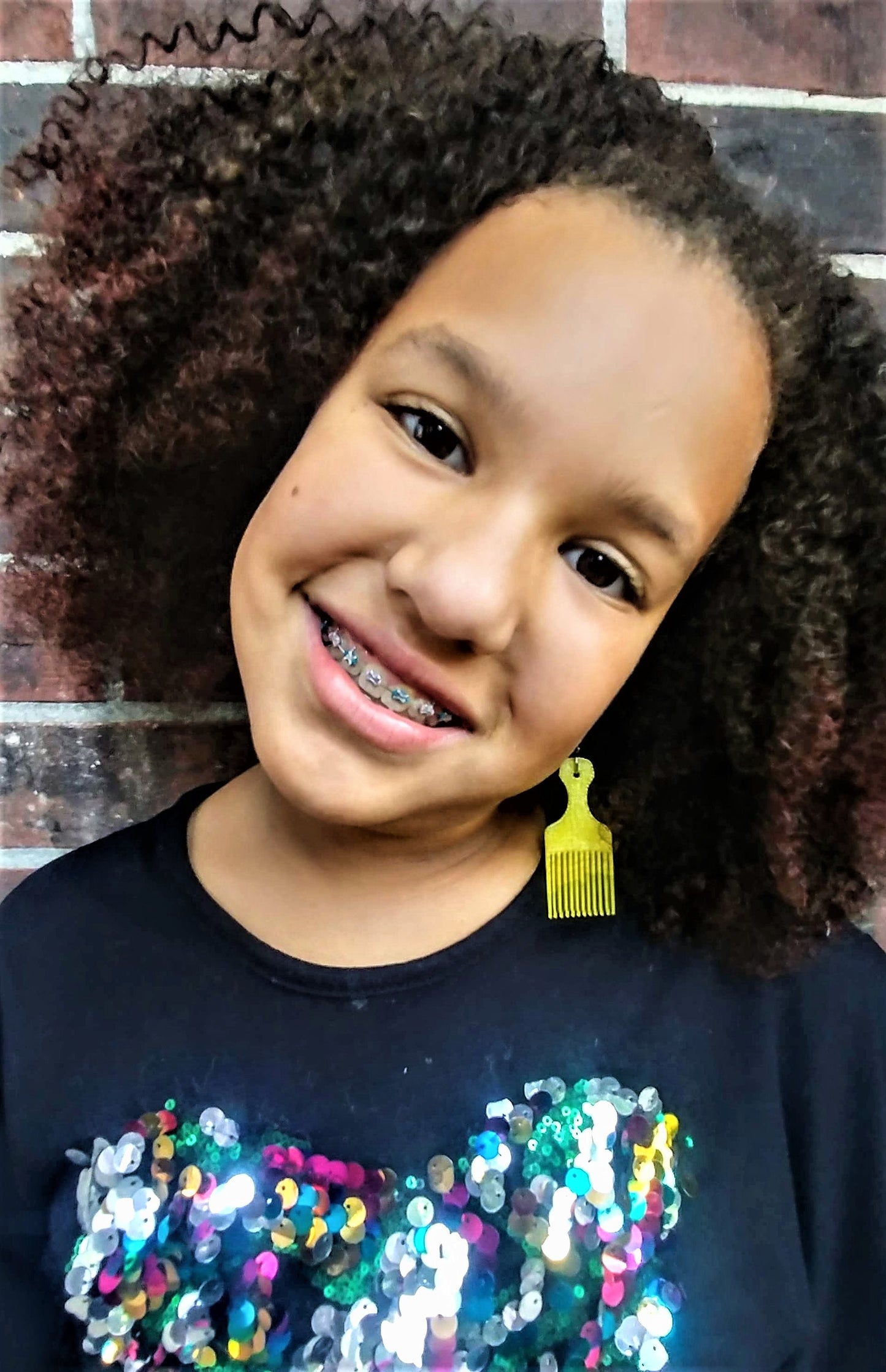 3D Printed Afro Printed Afro Pick Earrings