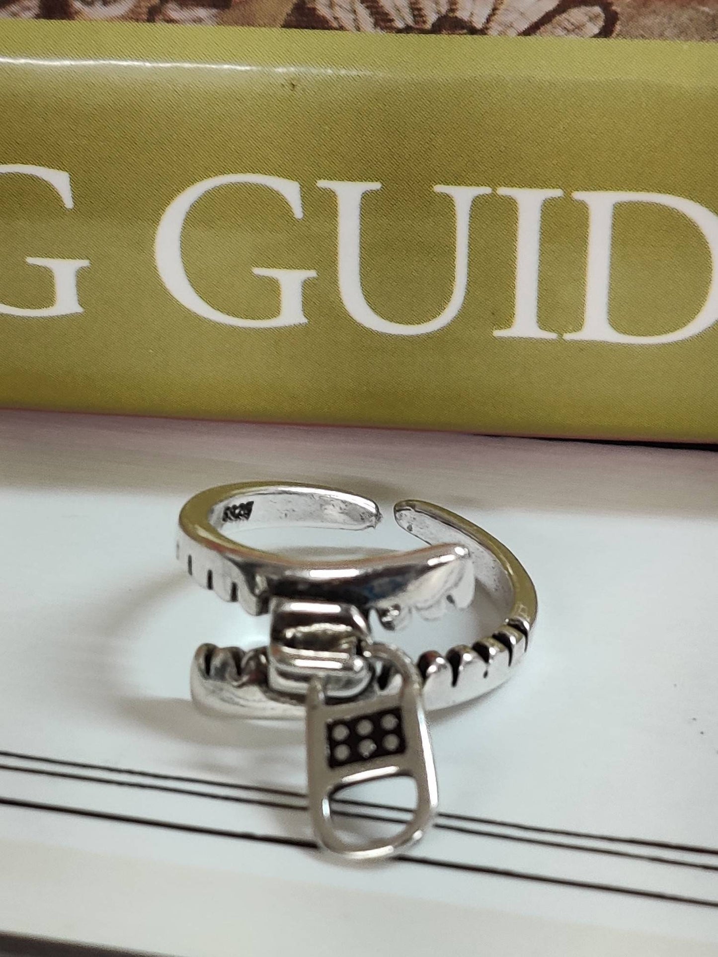 Sewing Theme Rings: Measuring Tape, Safety Pin and Zippers