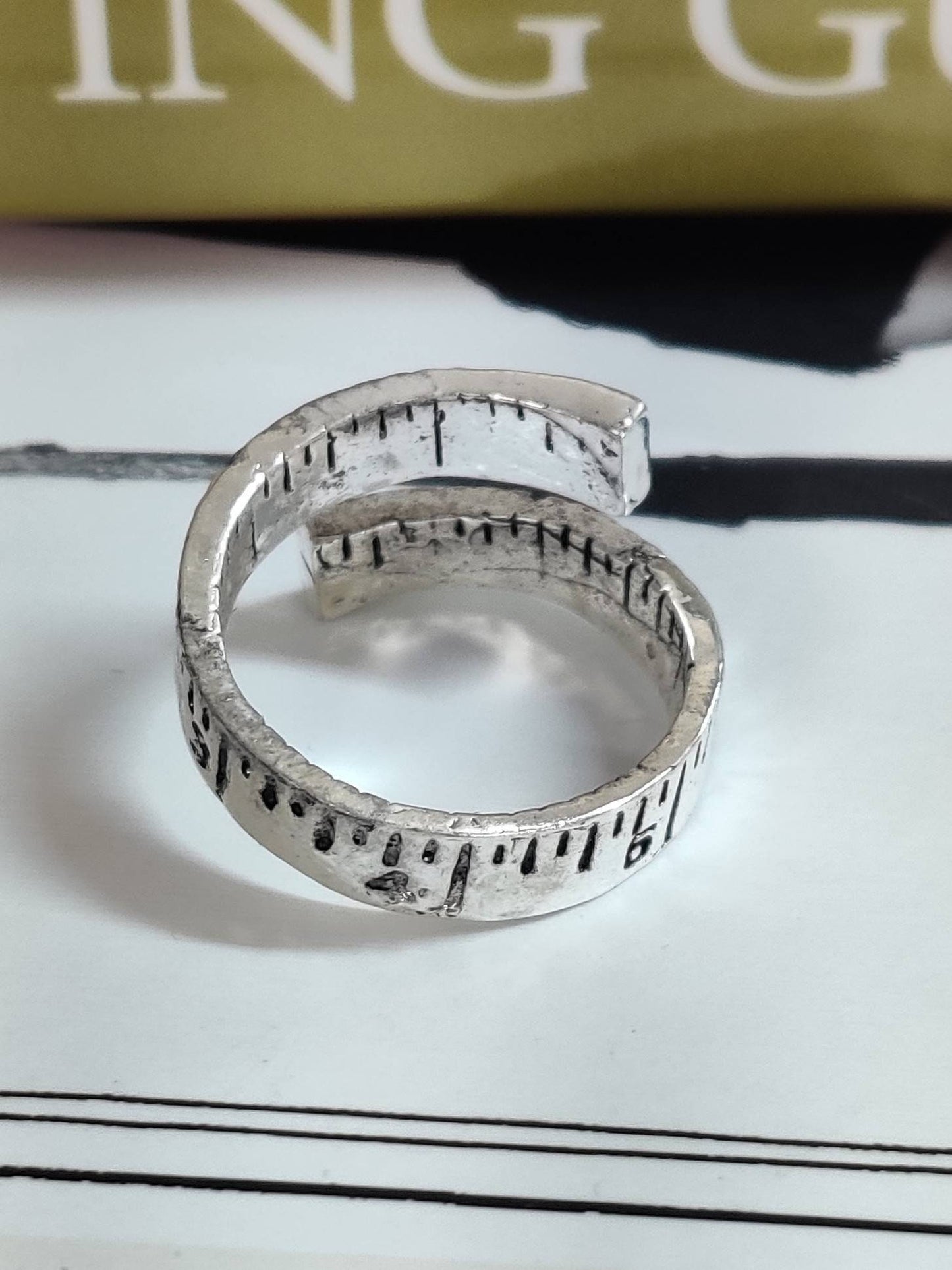 Sewing Theme Rings: Measuring Tape, Safety Pin and Zippers