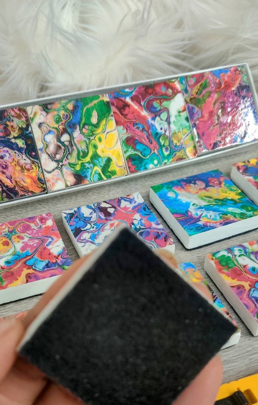 Acrylic Paint Pour: Sewing Pattern Weights