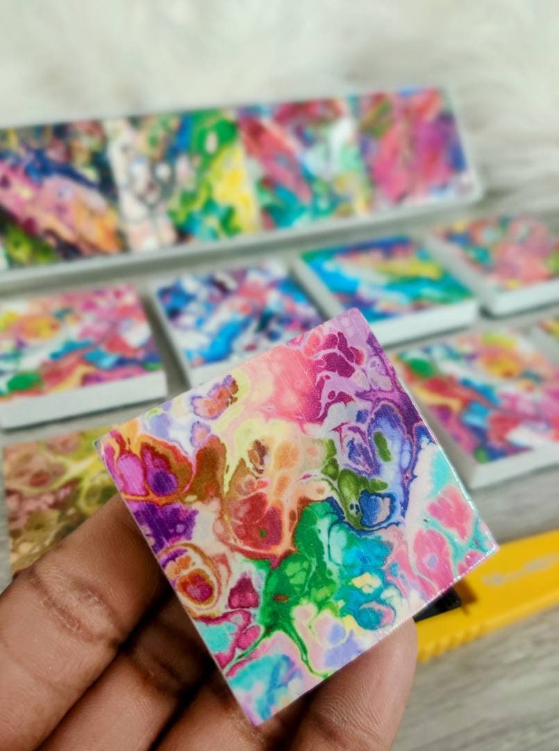 Acrylic Paint Pour: Sewing Pattern Weights