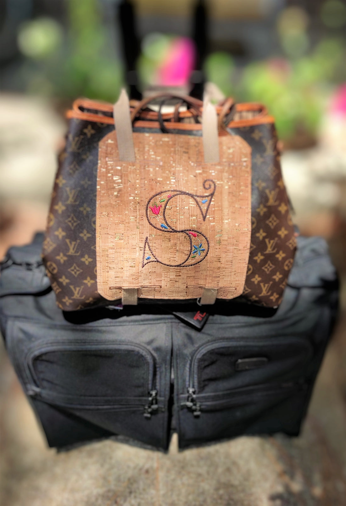 Embroidered Cork Carry-on Harness