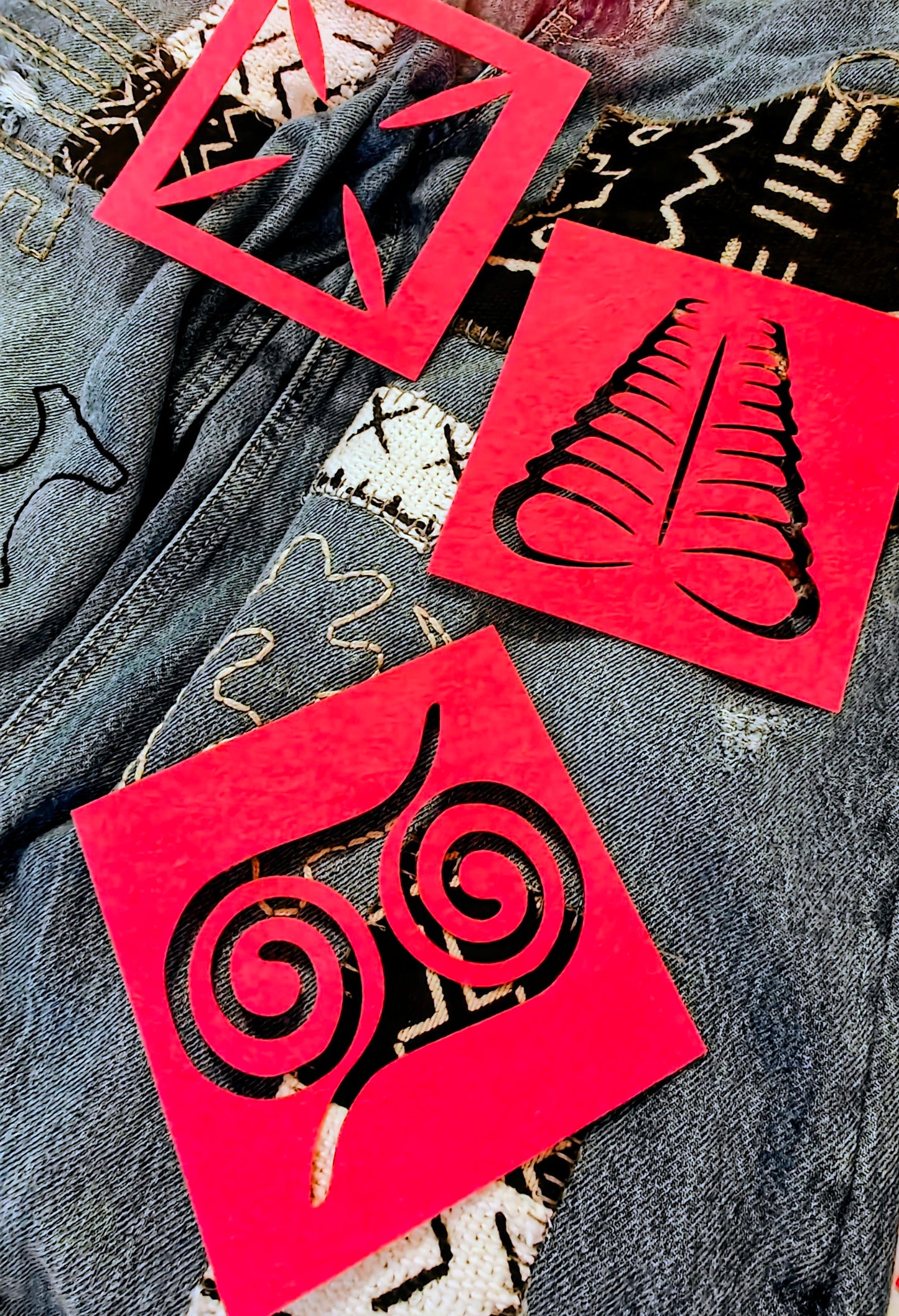 Andinkra Stencils for Embellishment and Visible Mending
