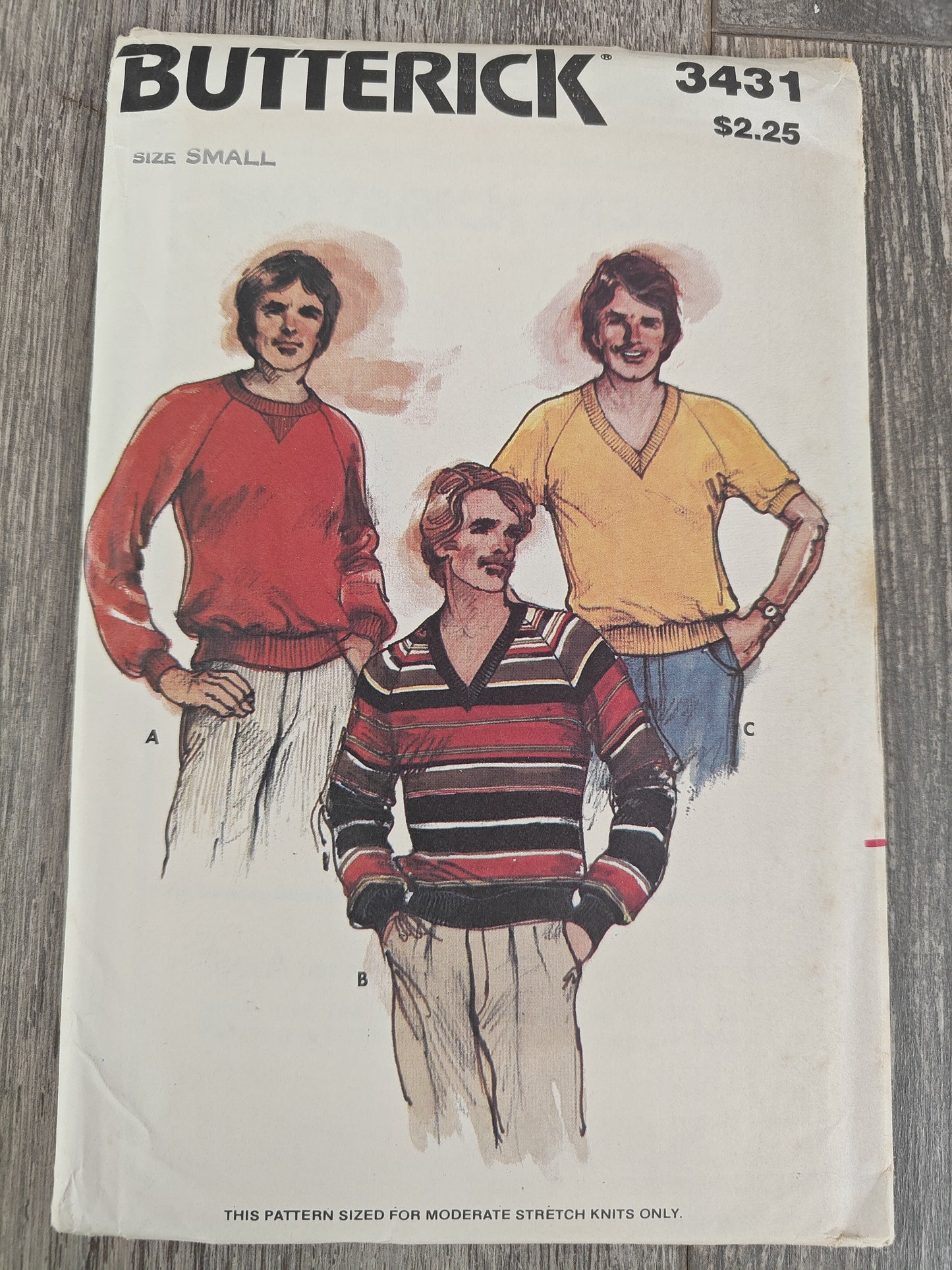 Butterick 3431 size 34 Men's Pattern Small