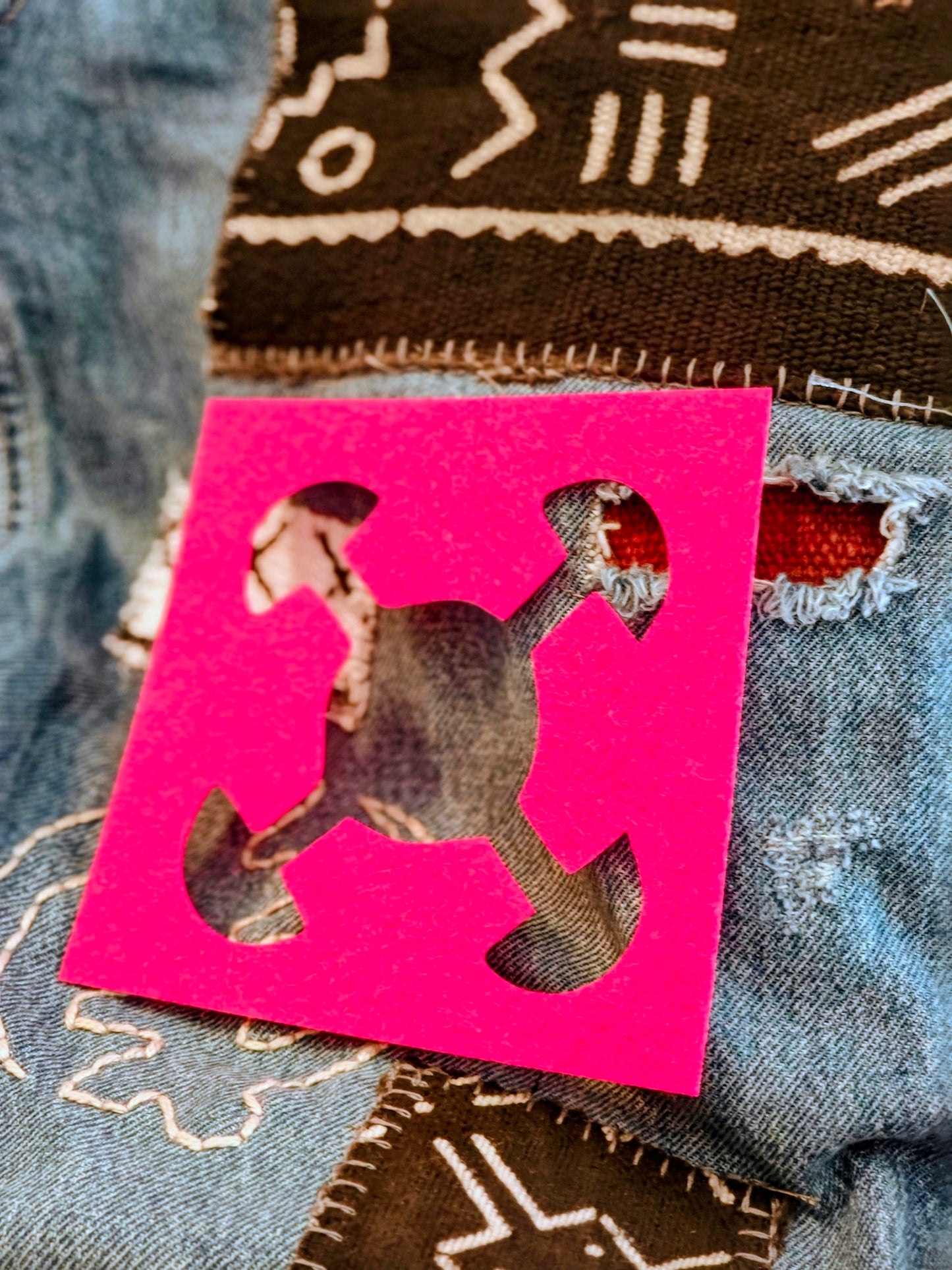 Andinkra Stencils for Embellishment and Visible Mending