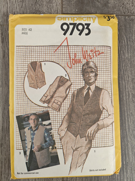 Simplicity 9793 Size 42 Men's Pattern