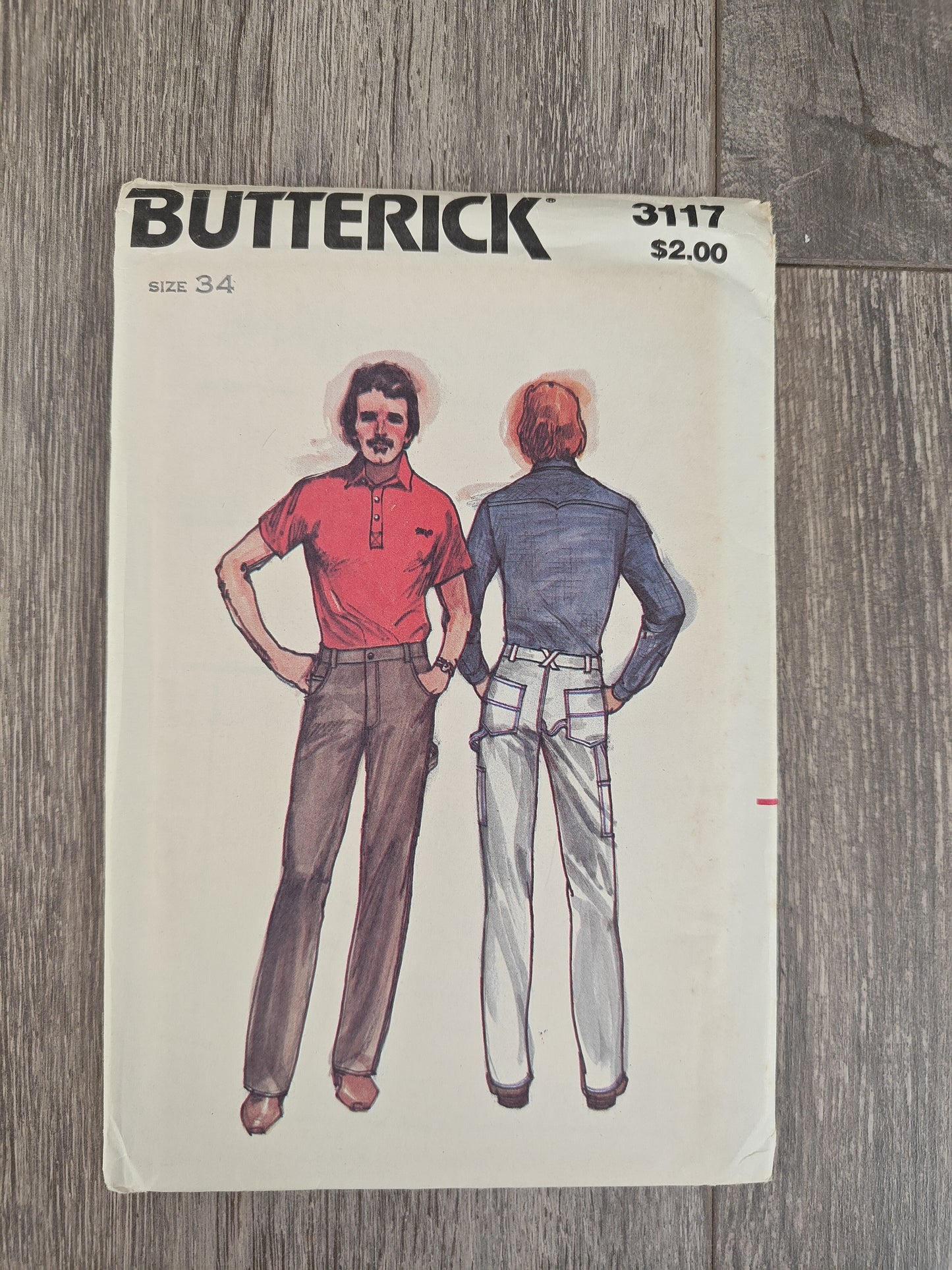 Butterick 3117 size 34, 36,40,42 Men's Pants Pattern