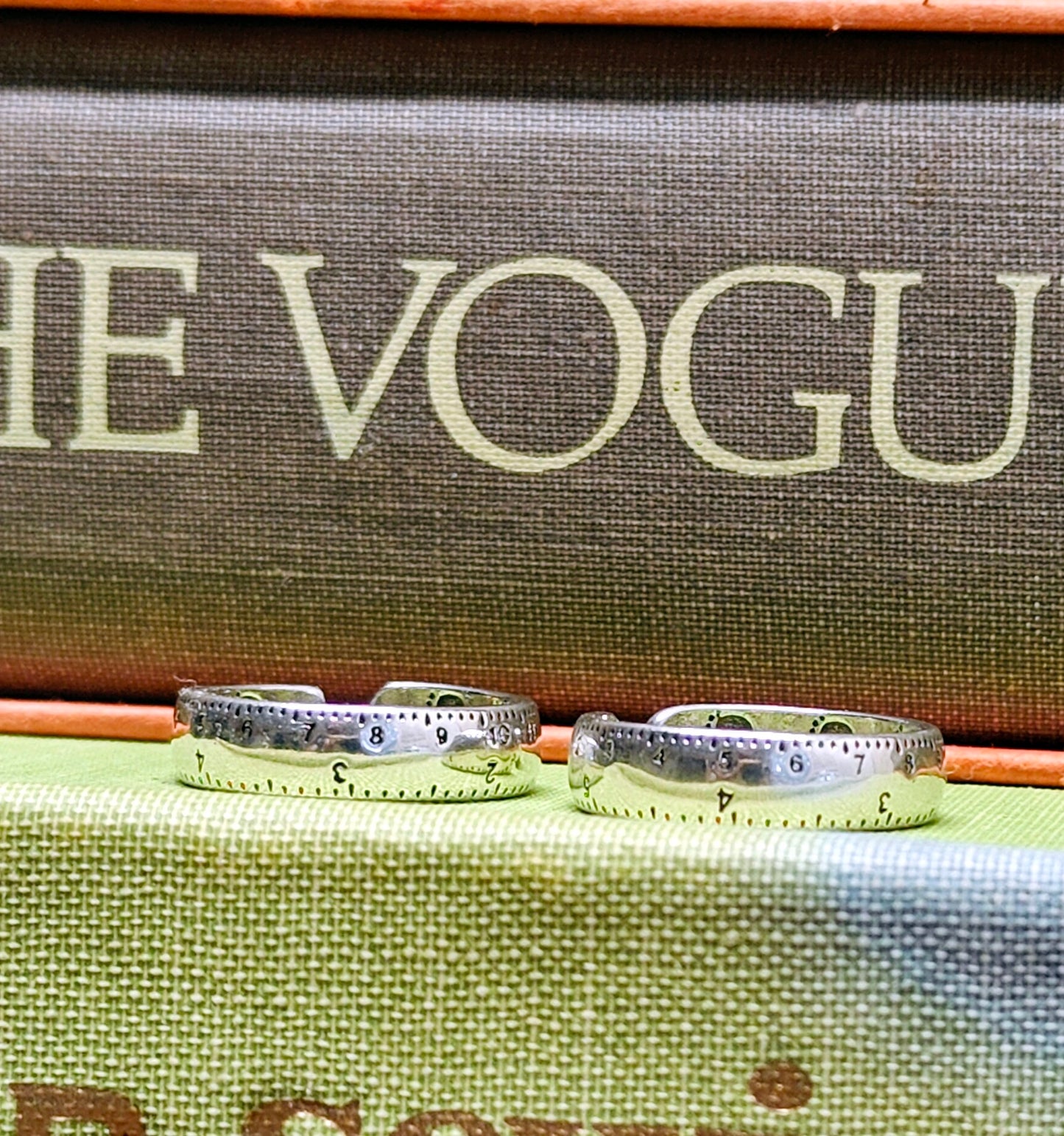 Sewing Theme Rings: Measuring Tape,  Zipper