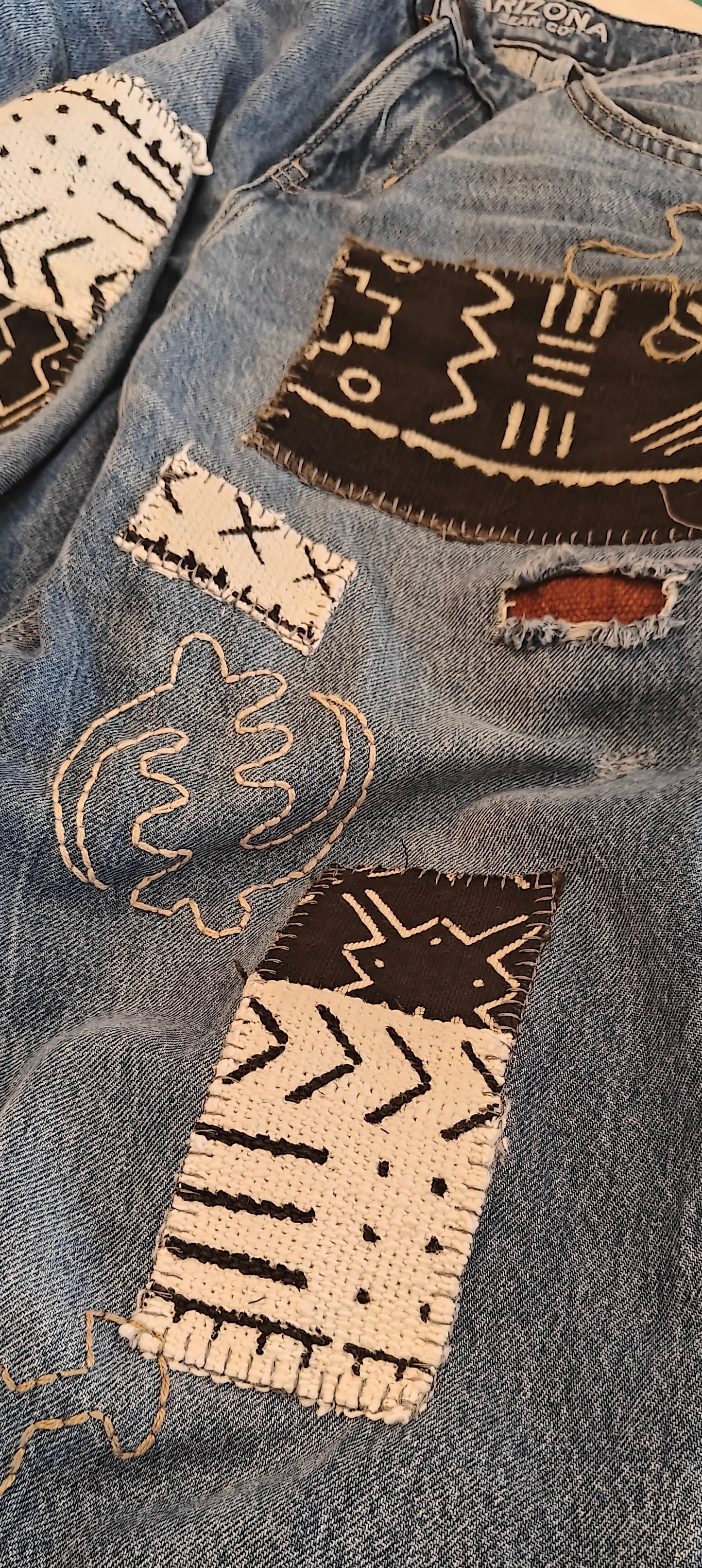 Andinkra Stencils for Embellishment and Visible Mending